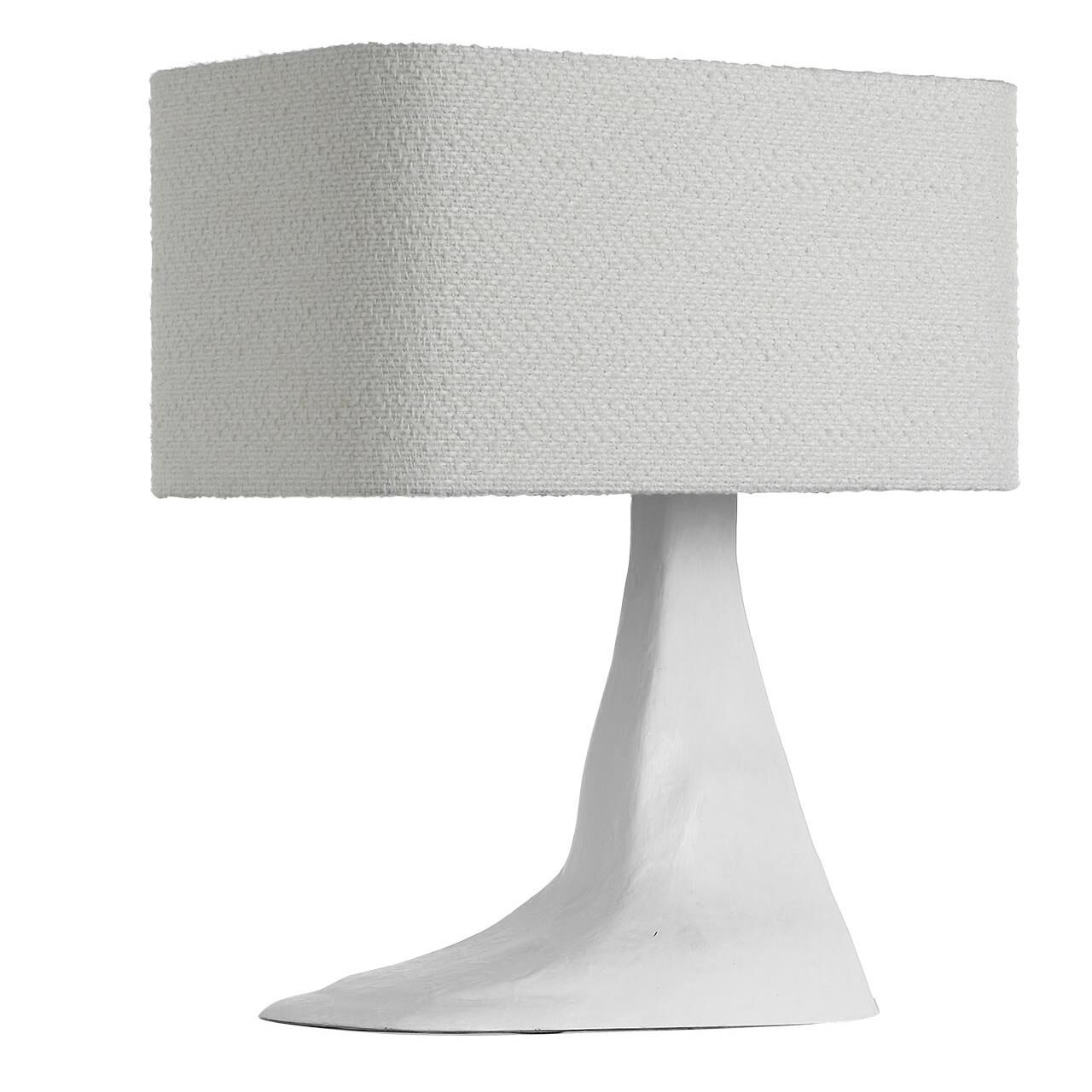 Shown in Plaster White finish and Boucle Rectangle shade