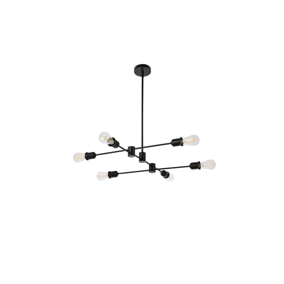 Xavier 31 Inch 6 Light Linear Suspension Light by Elegant Lighting