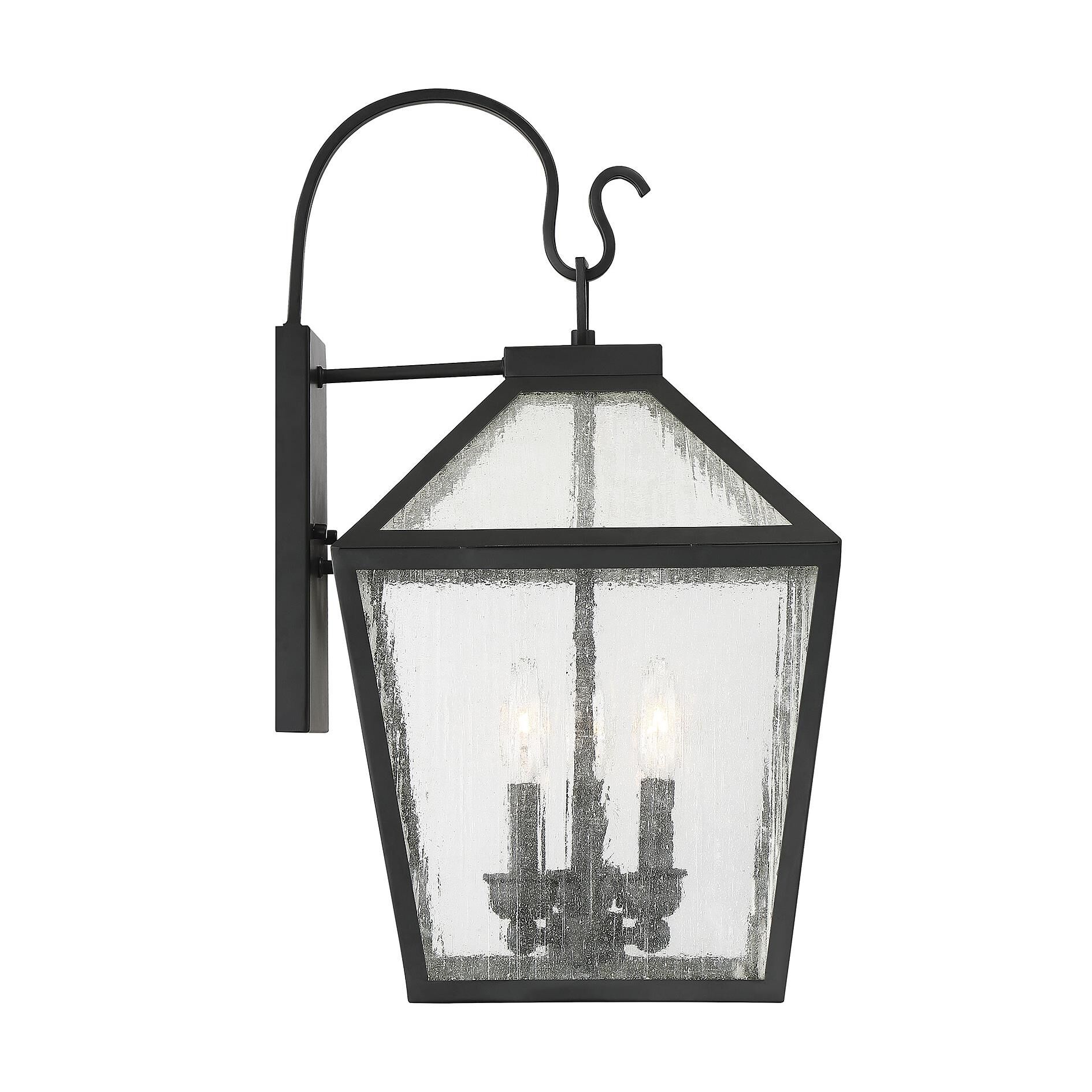 Shown in Black finish and Clear Seeded glass