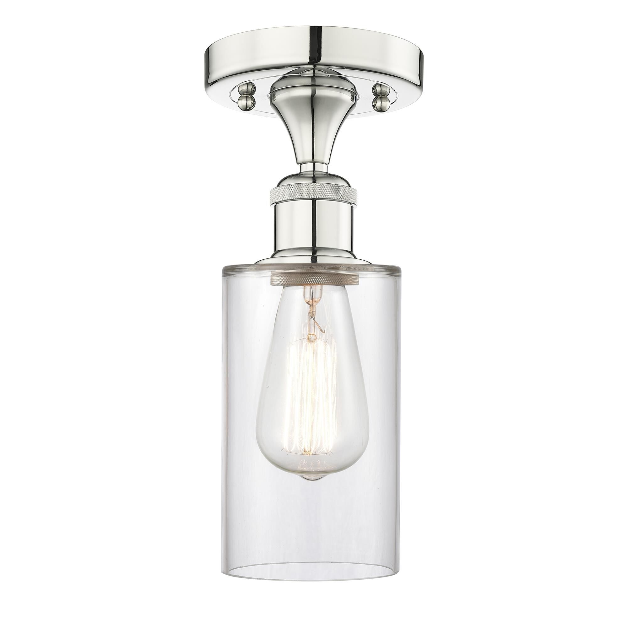 Shown in Polished Nickel finish and Clear glass