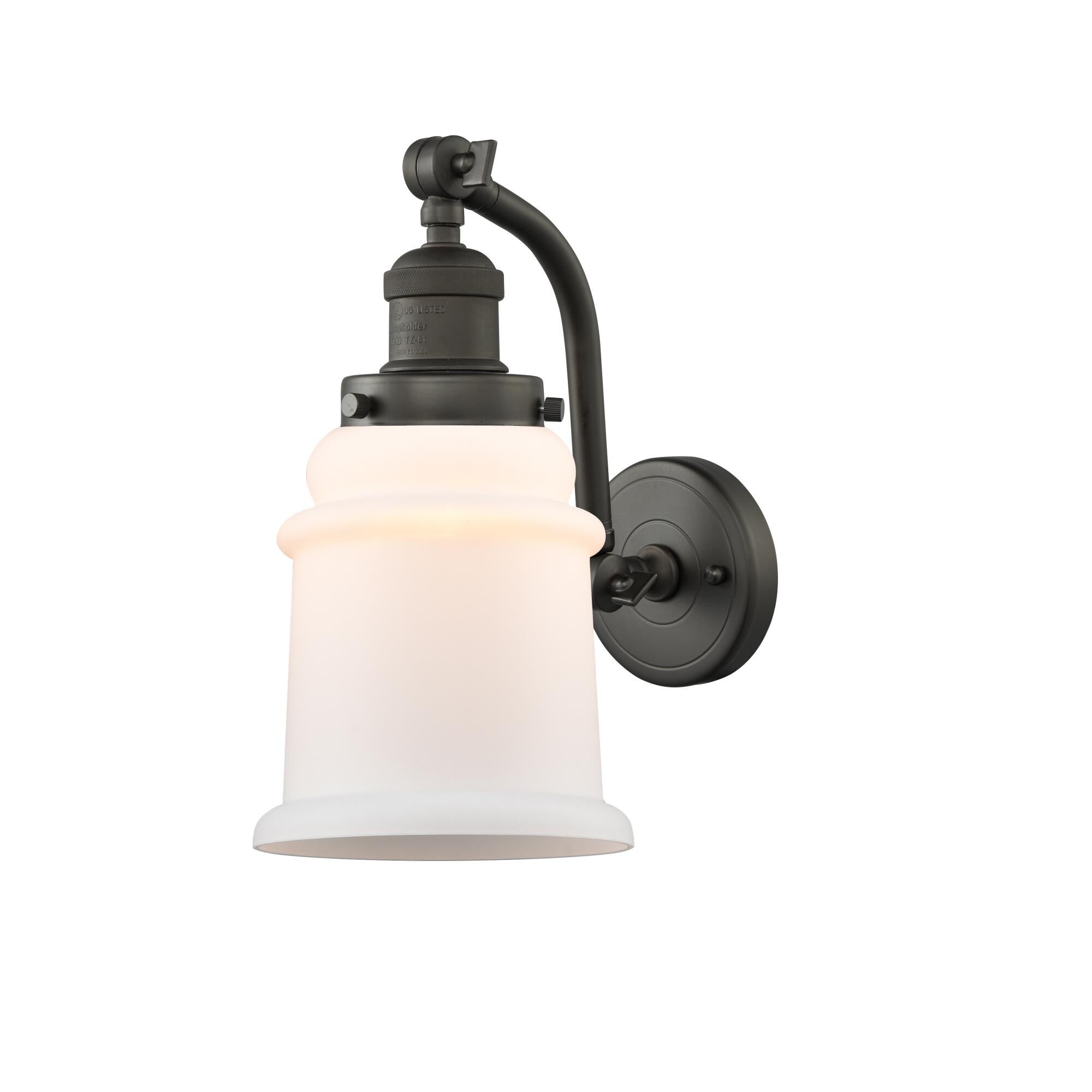 Shown in Oil Rubbed Bronze finish and Matte White - Bell glass