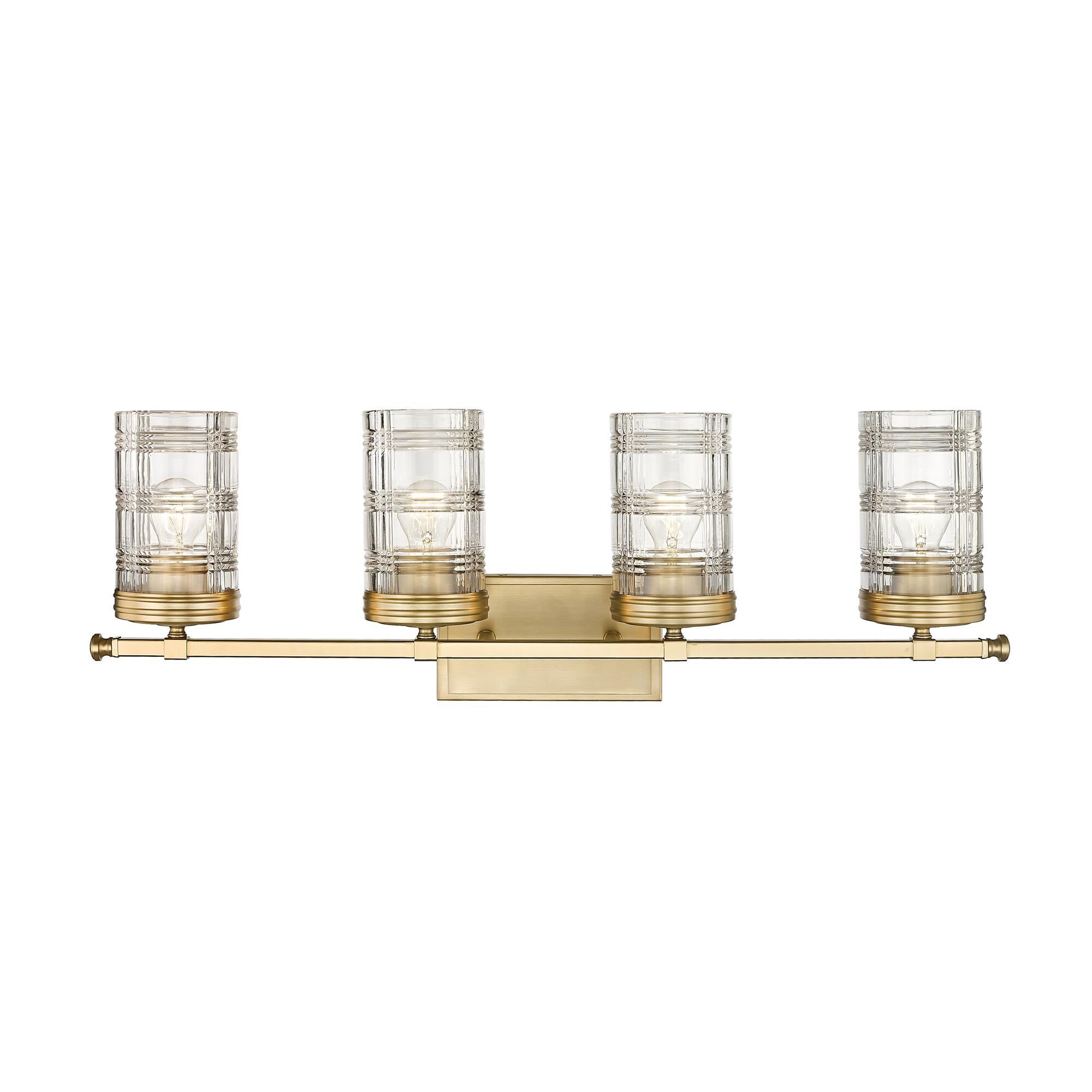 Shown in Heirloom Gold finish and Clear glass