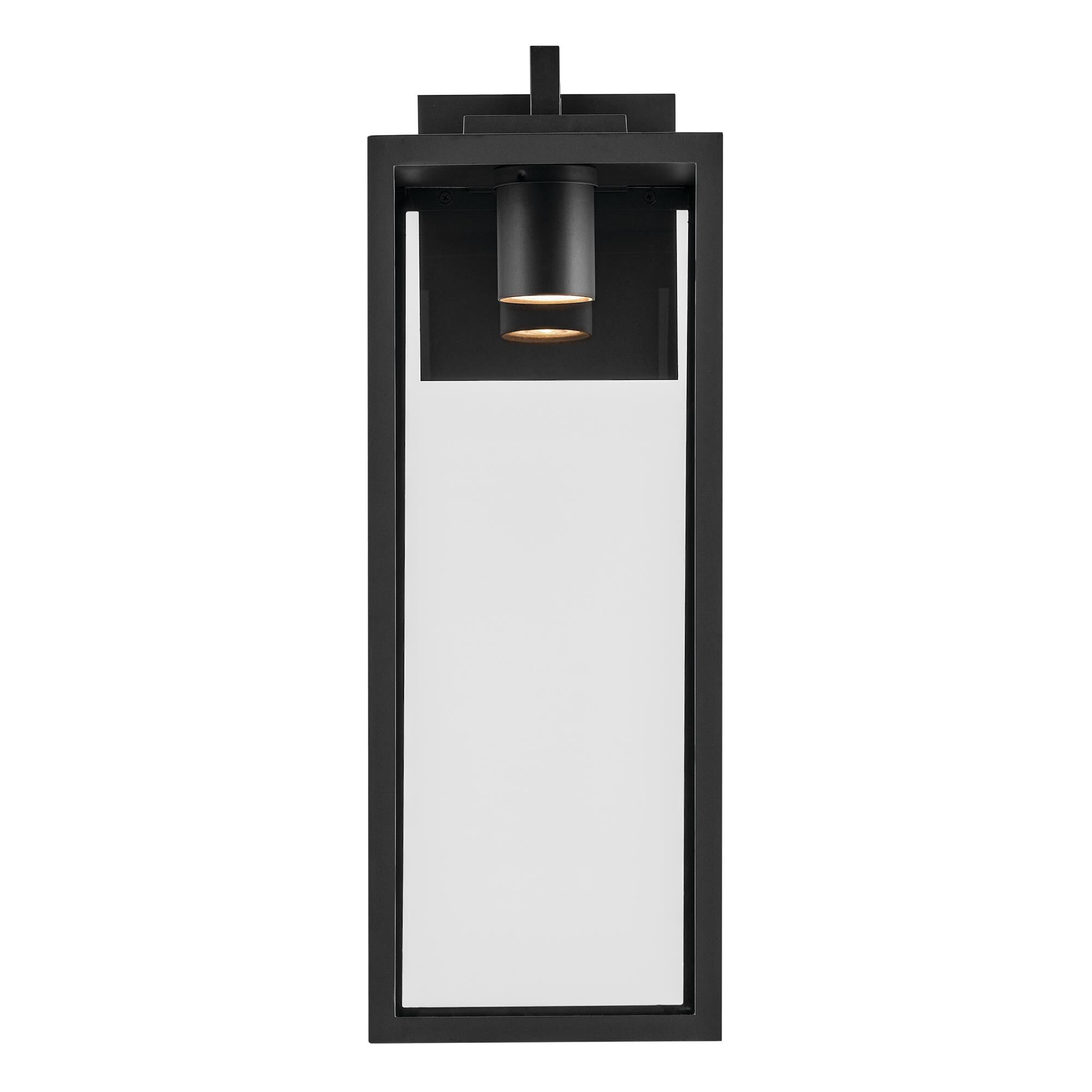 Shown in Textured Black finish and Clear glass and Metal shade