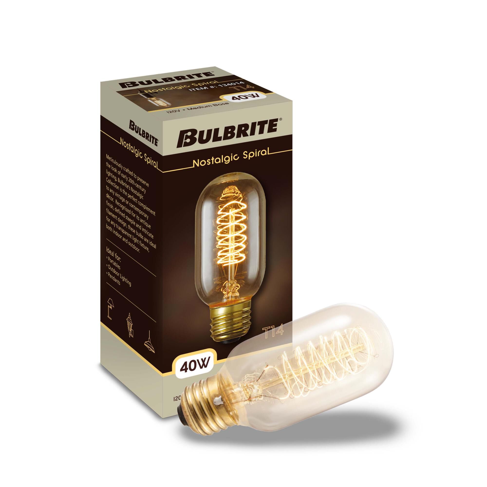 40 Watt 2200K T14 Incandescent Light Bulb,