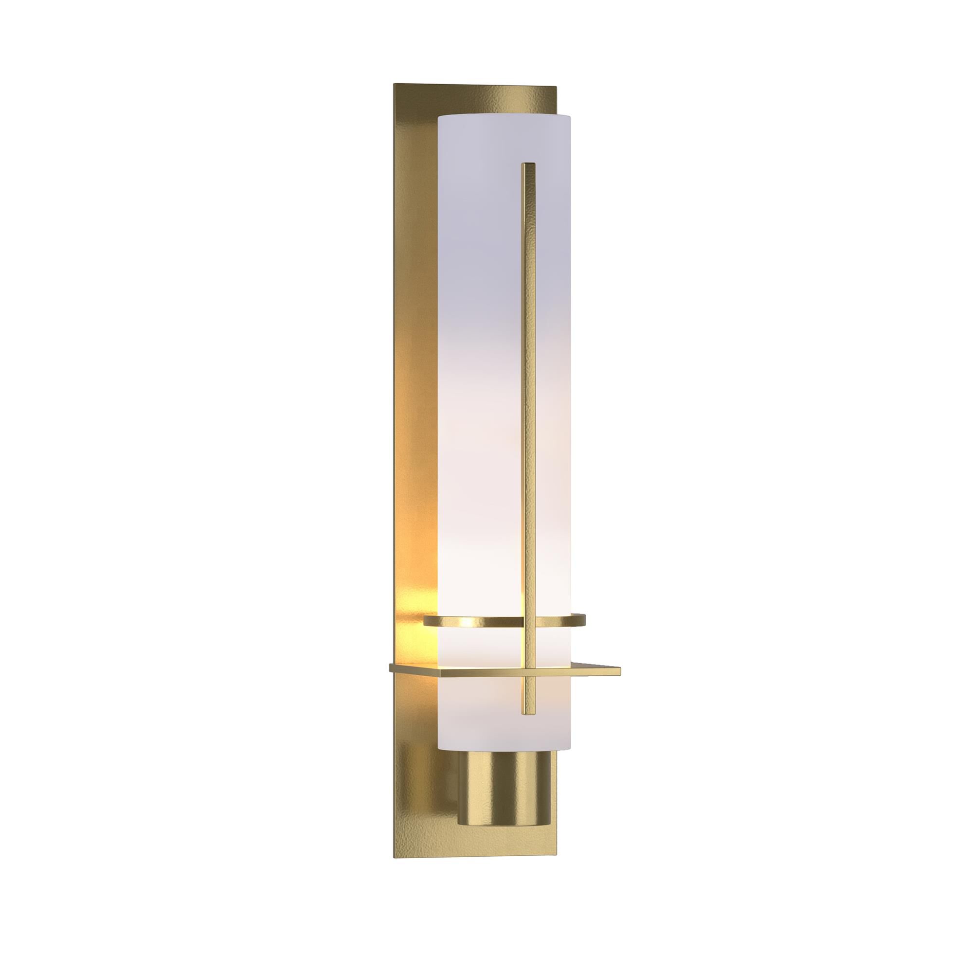 Shown in Modern Brass finish and Opal glass