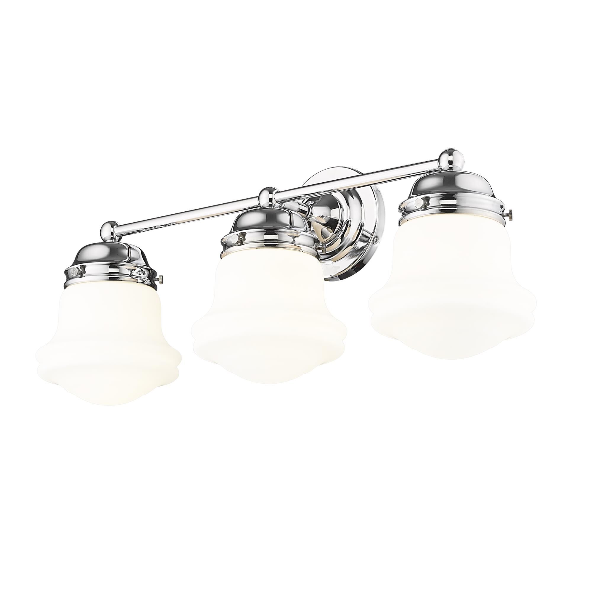 Shown in Chrome finish and Matte Opal glass and Matte Opal shade