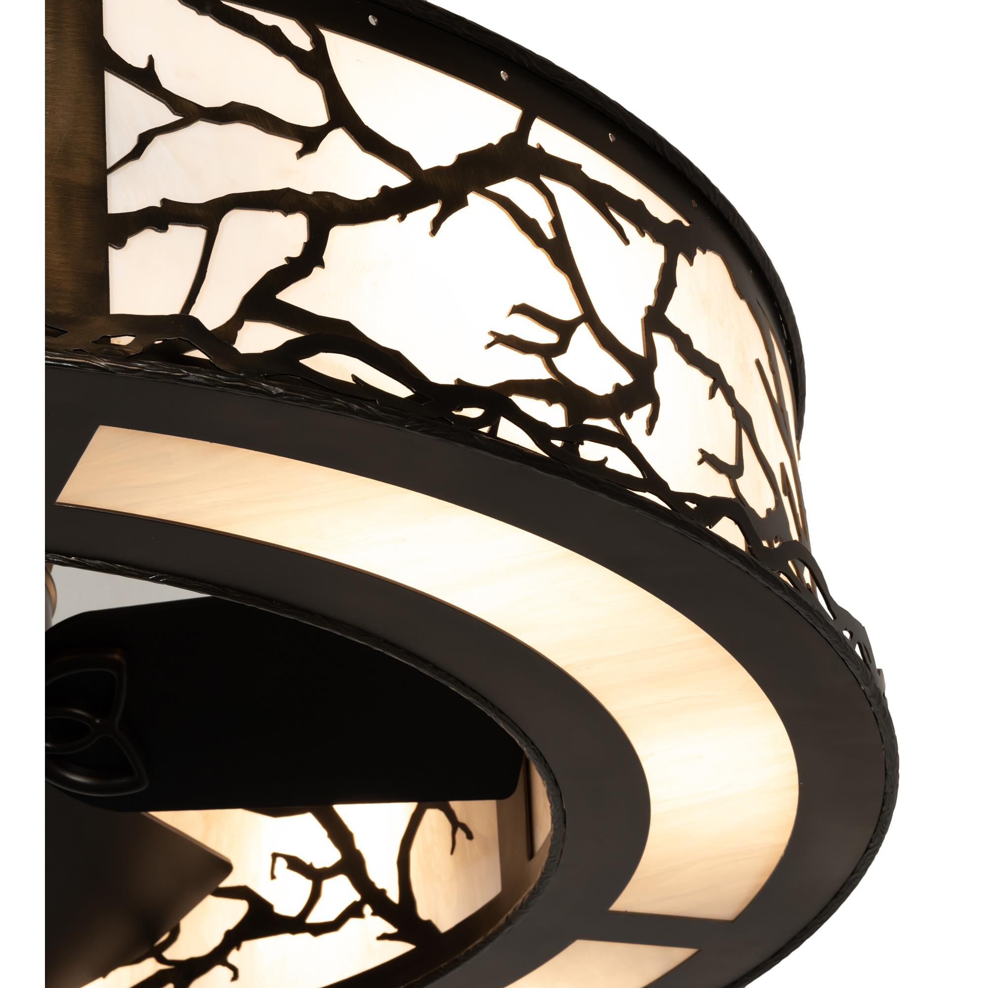 Shown in Antique Copper Finish finish and Beige glass