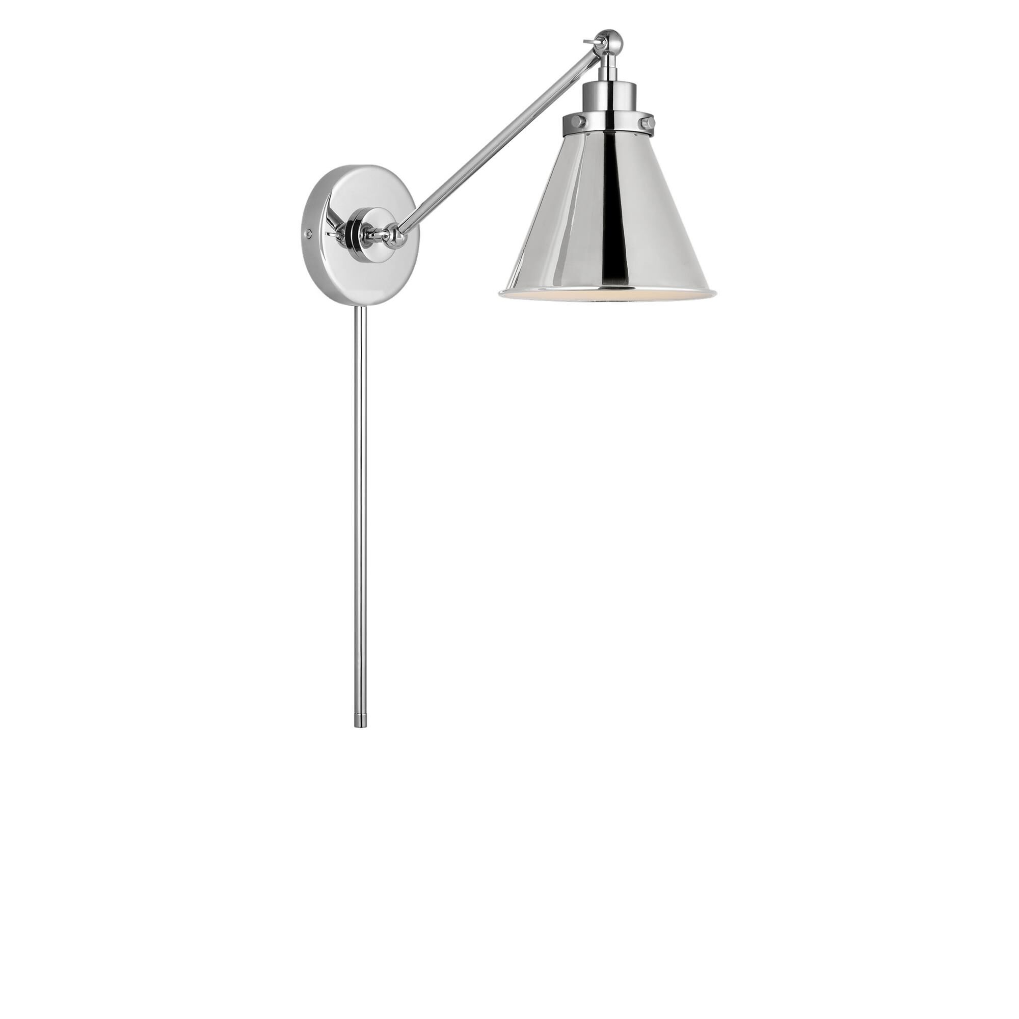 Shown in Polished Nickel finish and Midnight Black Steel shade