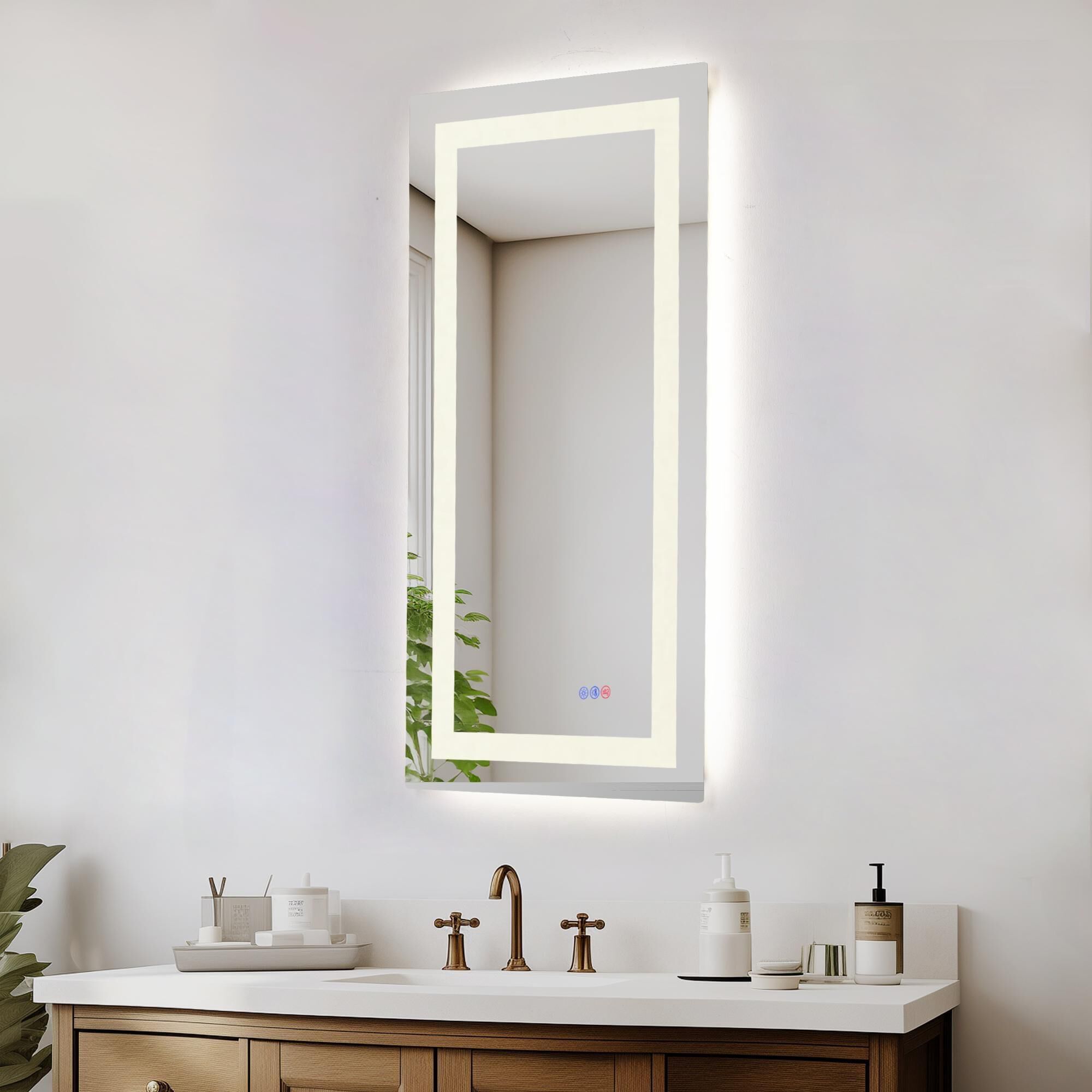 Riven 40 Inch LED Lighted Mirror by Elegant Dcor