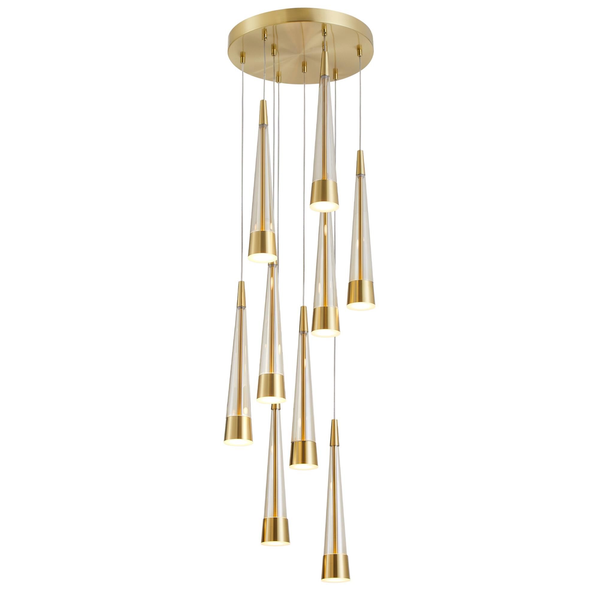 Shown in Brass finish and Glass shade
