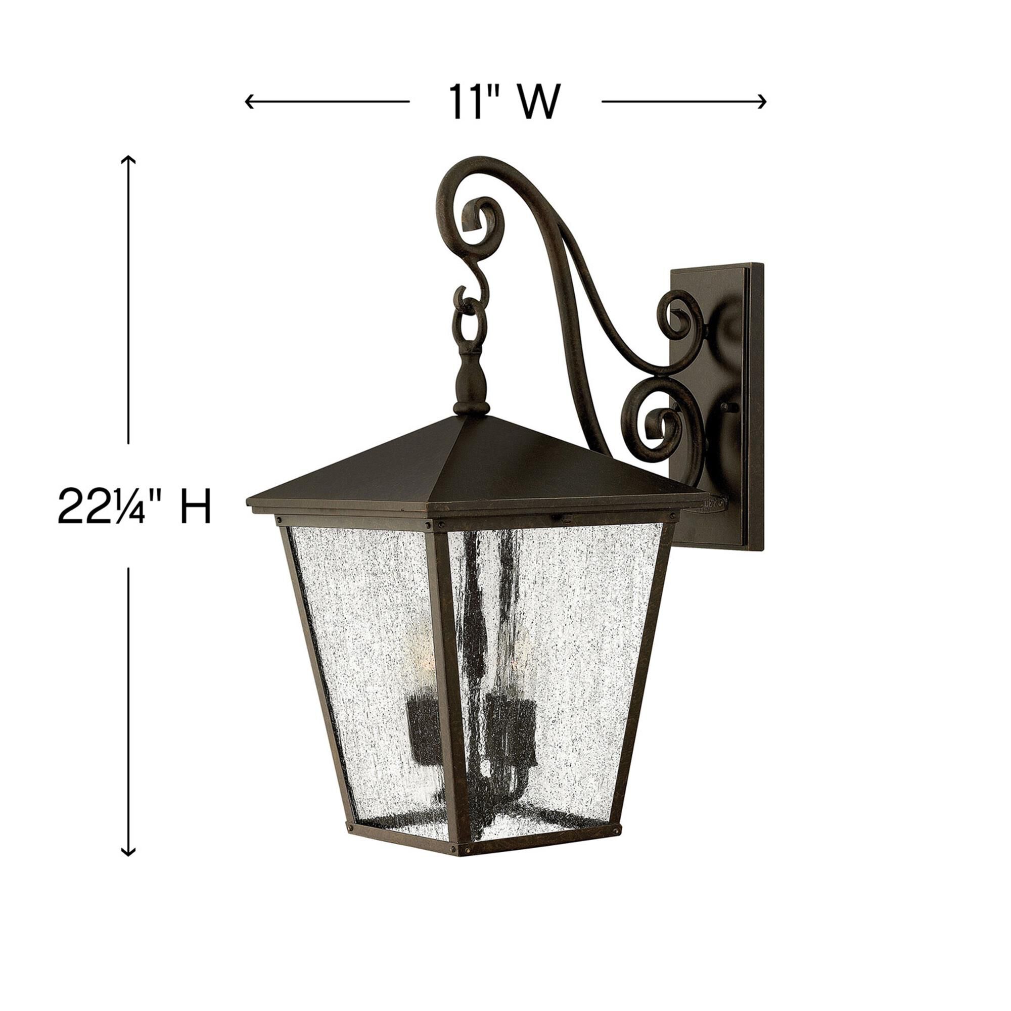 Shown in Regency Bronze finish and Clear Seedy glass