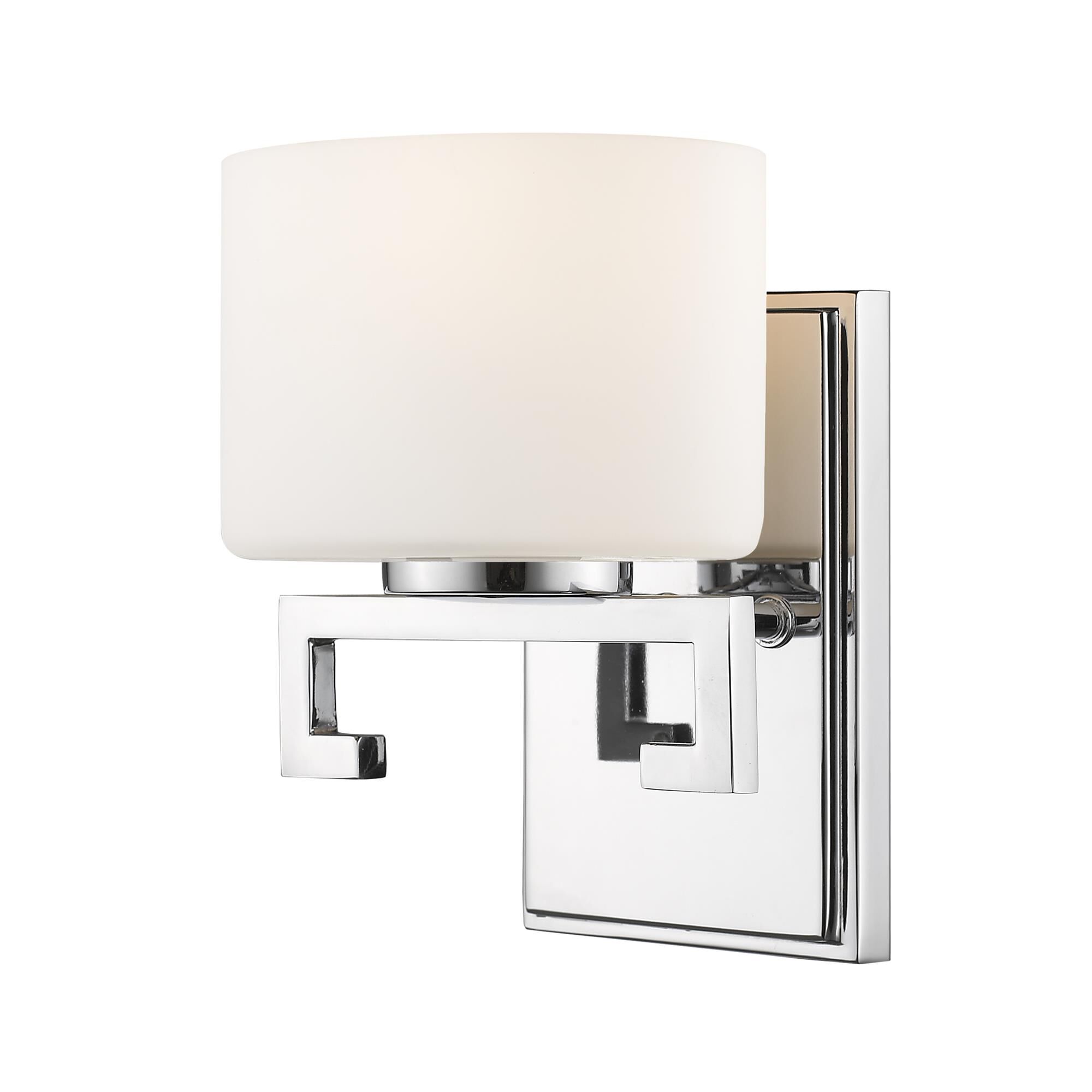 Shown in Chrome finish and Glass shade