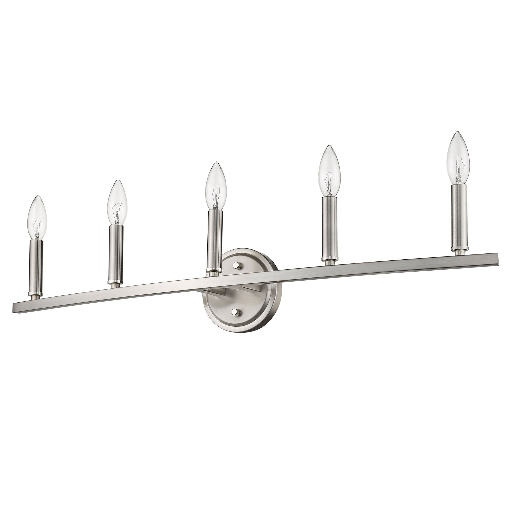 Shown in Satin Nickel finish and -- glass and -- shade