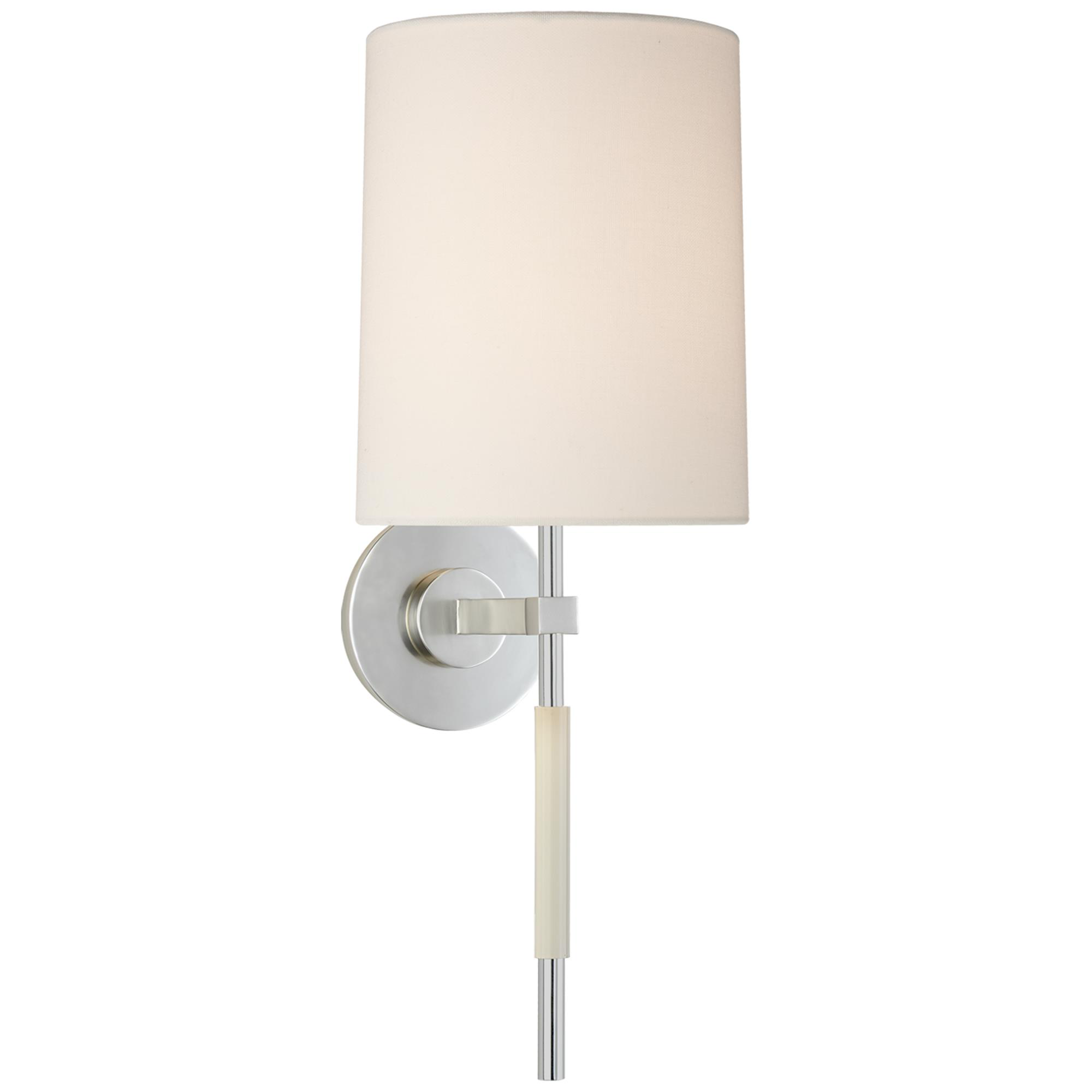 Shown in Soft Silver finish and Linen shade