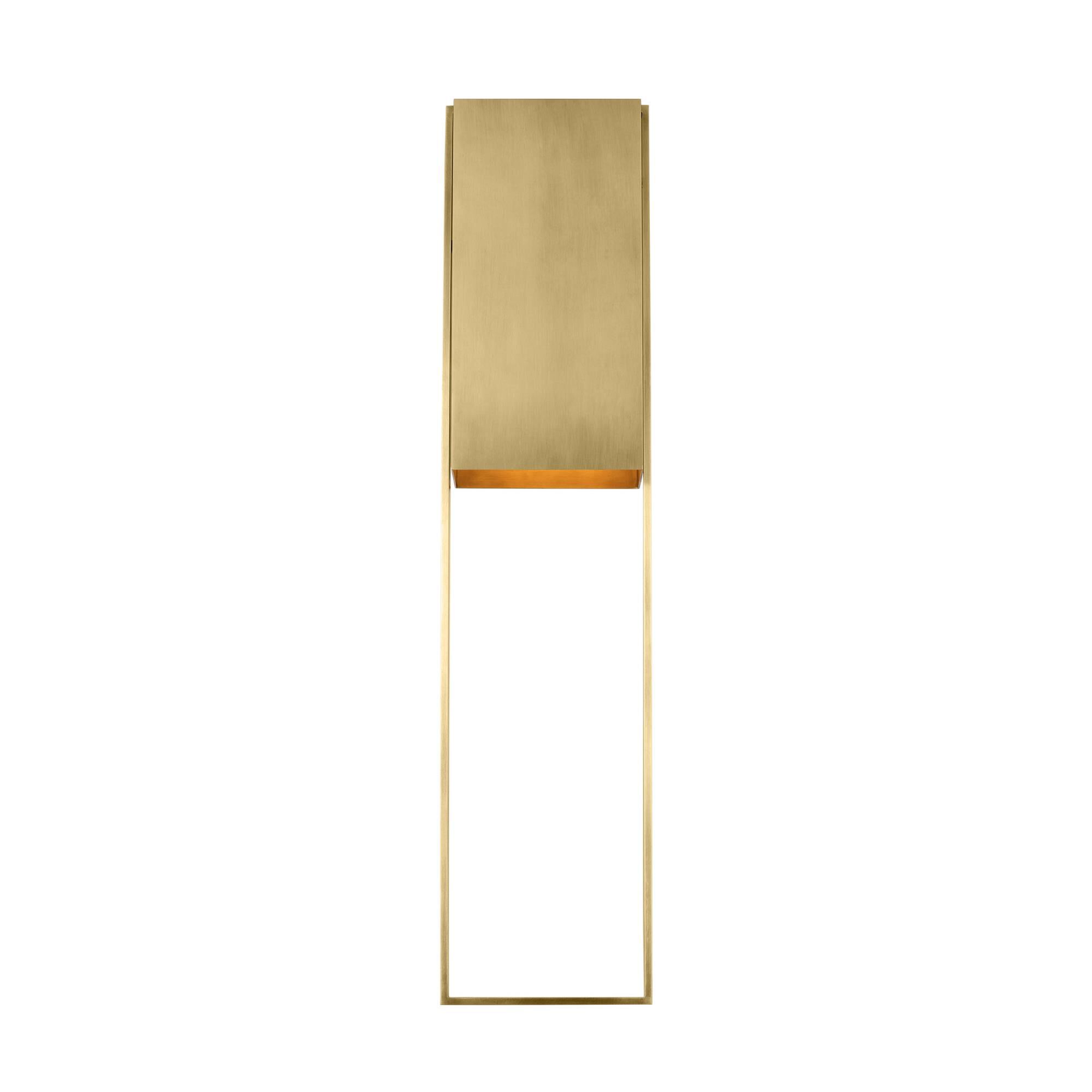 Shown in Hand-Rubbed Antique Brass finish and Brass shade