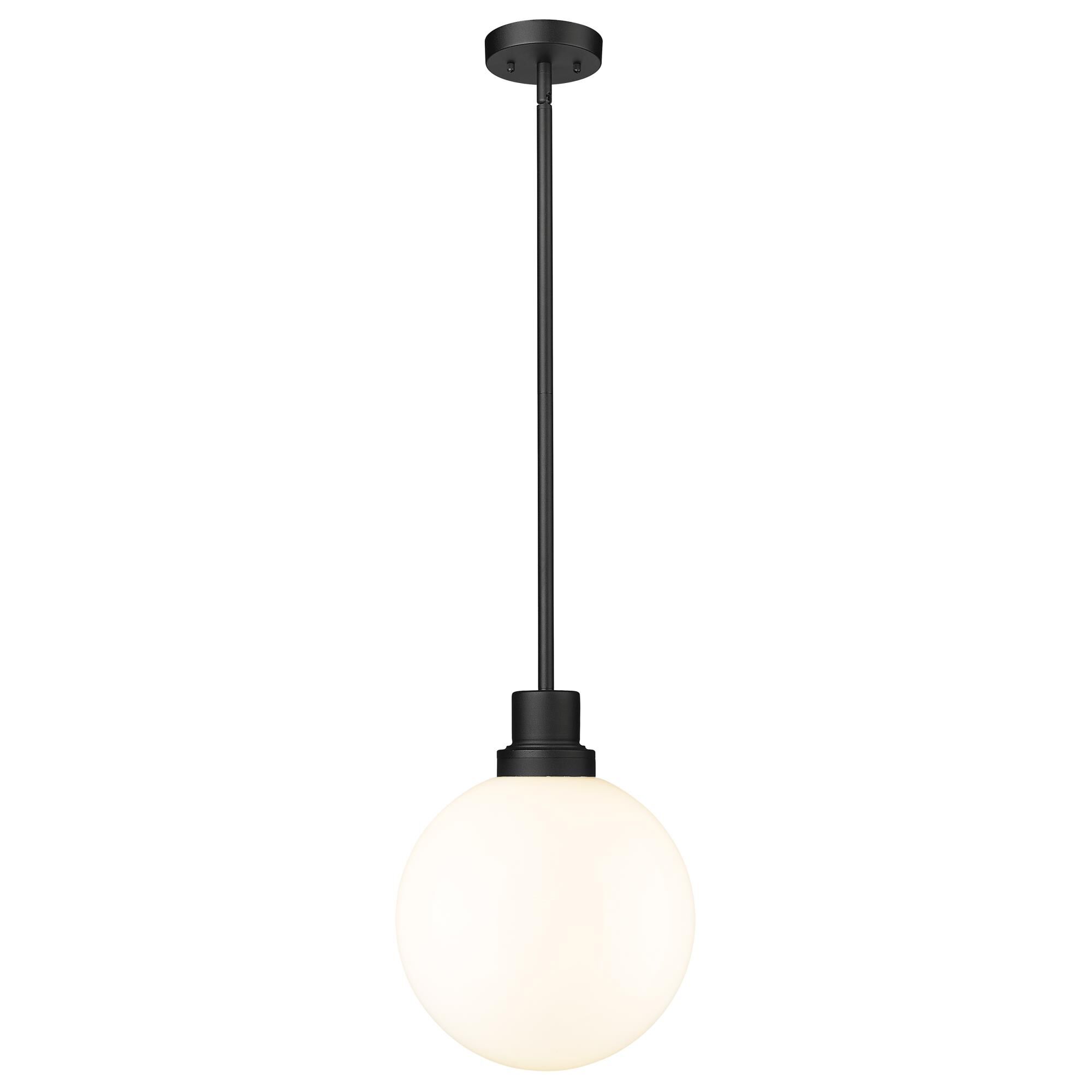 Shown in Black finish and Opal glass