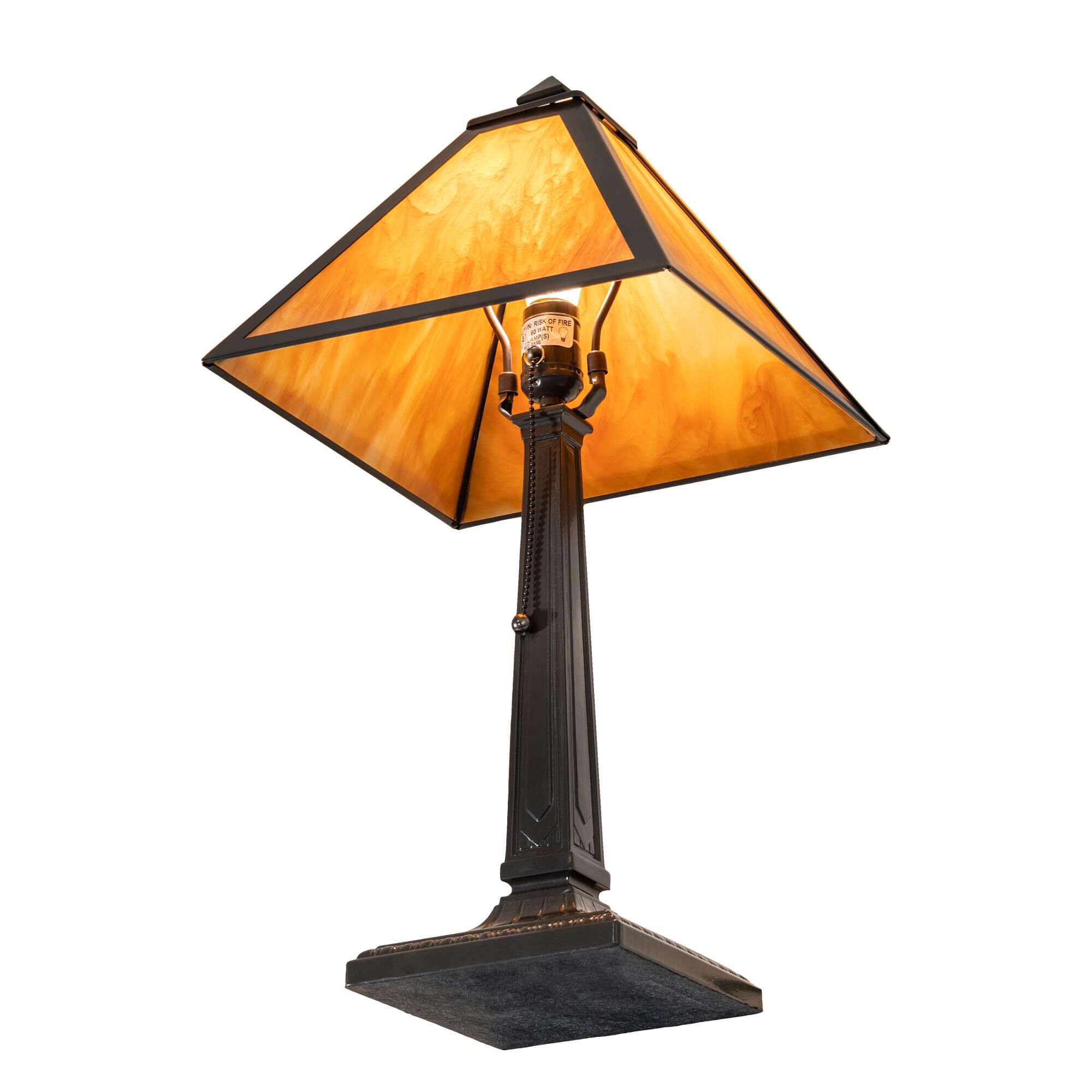 Shown in Mahogany Bronze finish and Amber /Acrylic glass