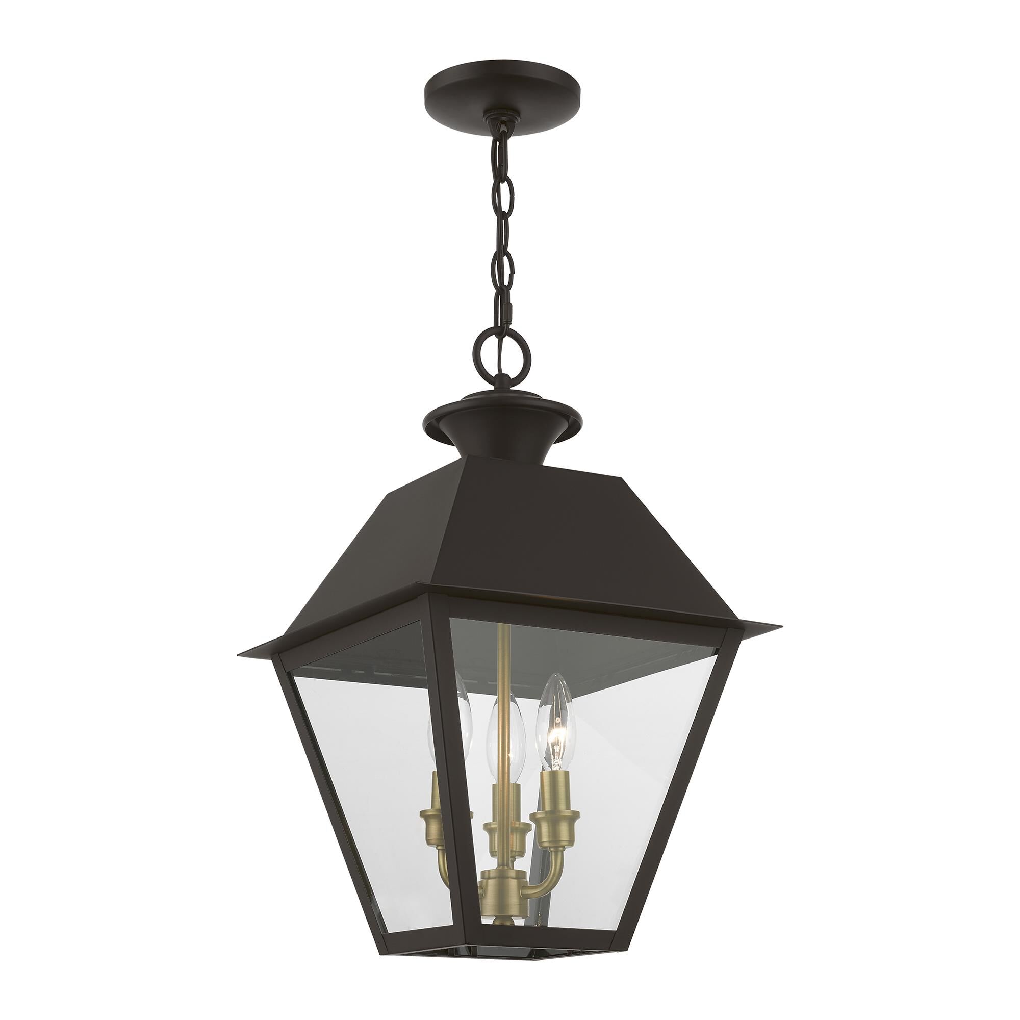Wentworth 19 Inch Tall 3 Light Outdoor Hanging Lantern by Livex Lighting