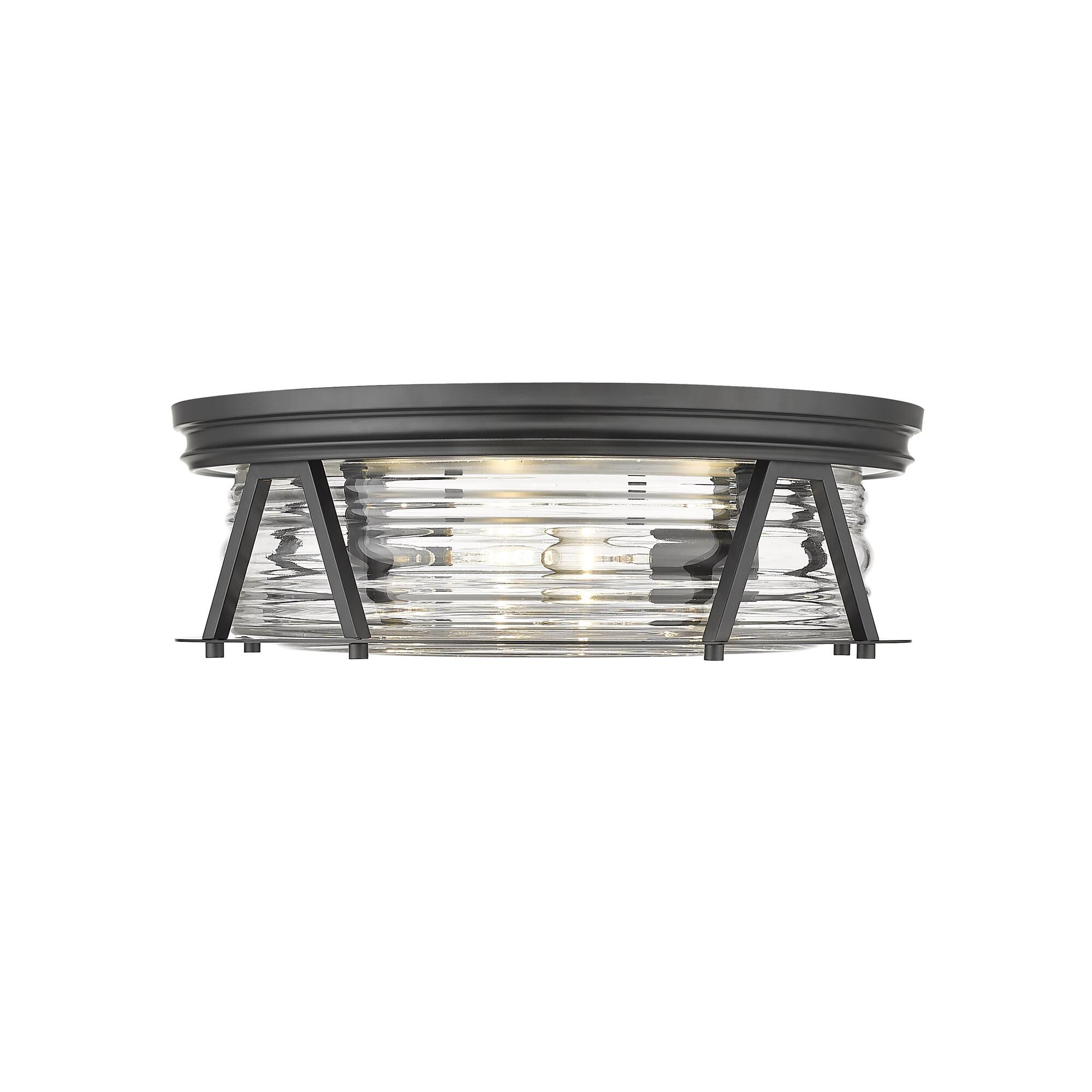 Shown in Matte Black finish and Glass shade
