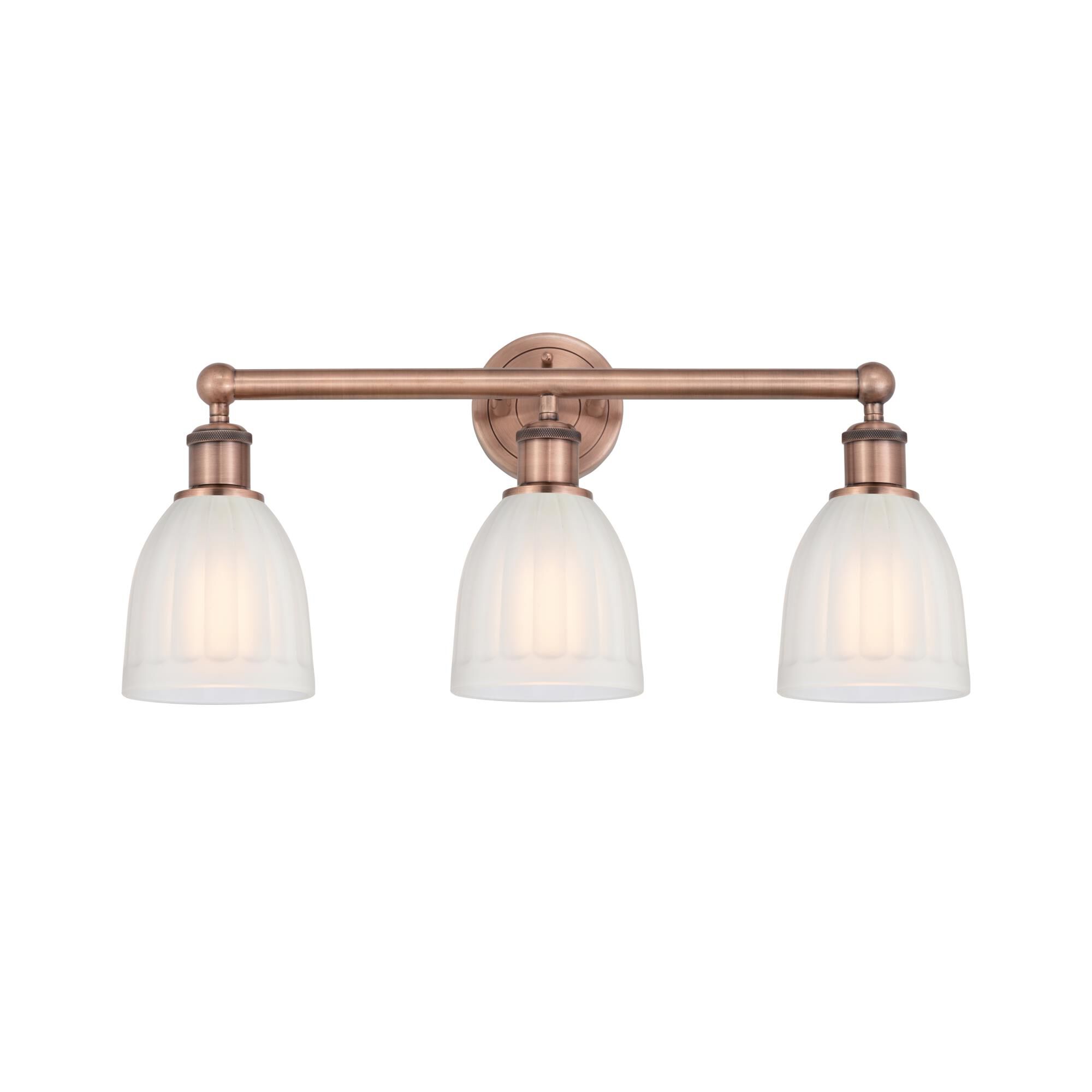 Shown in Antique Copper finish and White glass