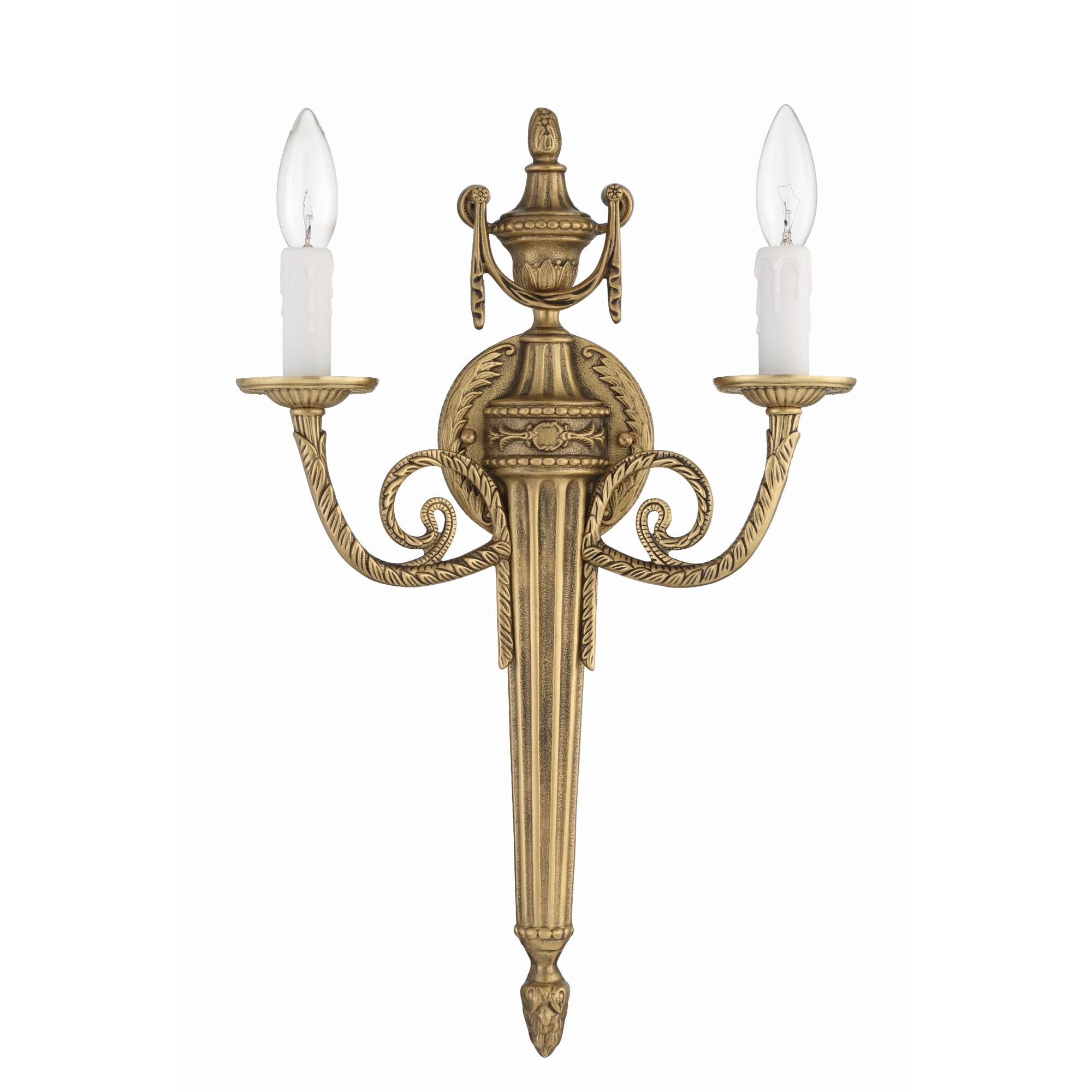 Cast Brass Wall Mount 20 Inch Wall Sconce by Crystorama