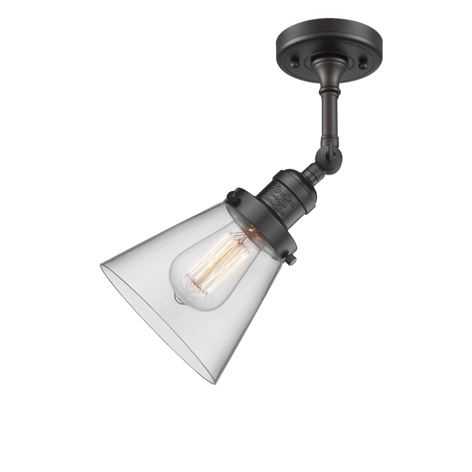 Shown in Oil Rubbed Bronze finish and Clear glass and None accent