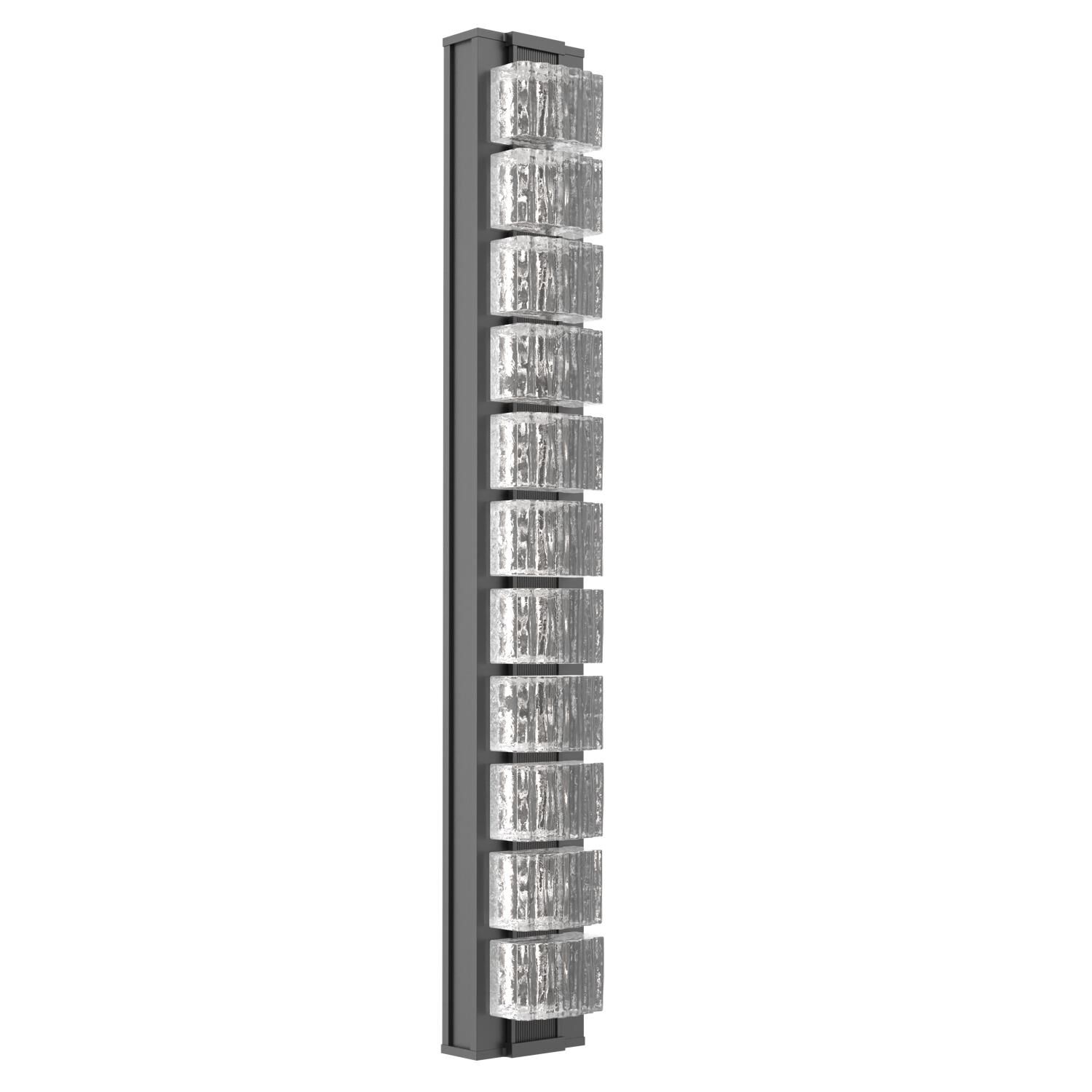 Shown in Argento Grey finish and Clear Ribbed glass