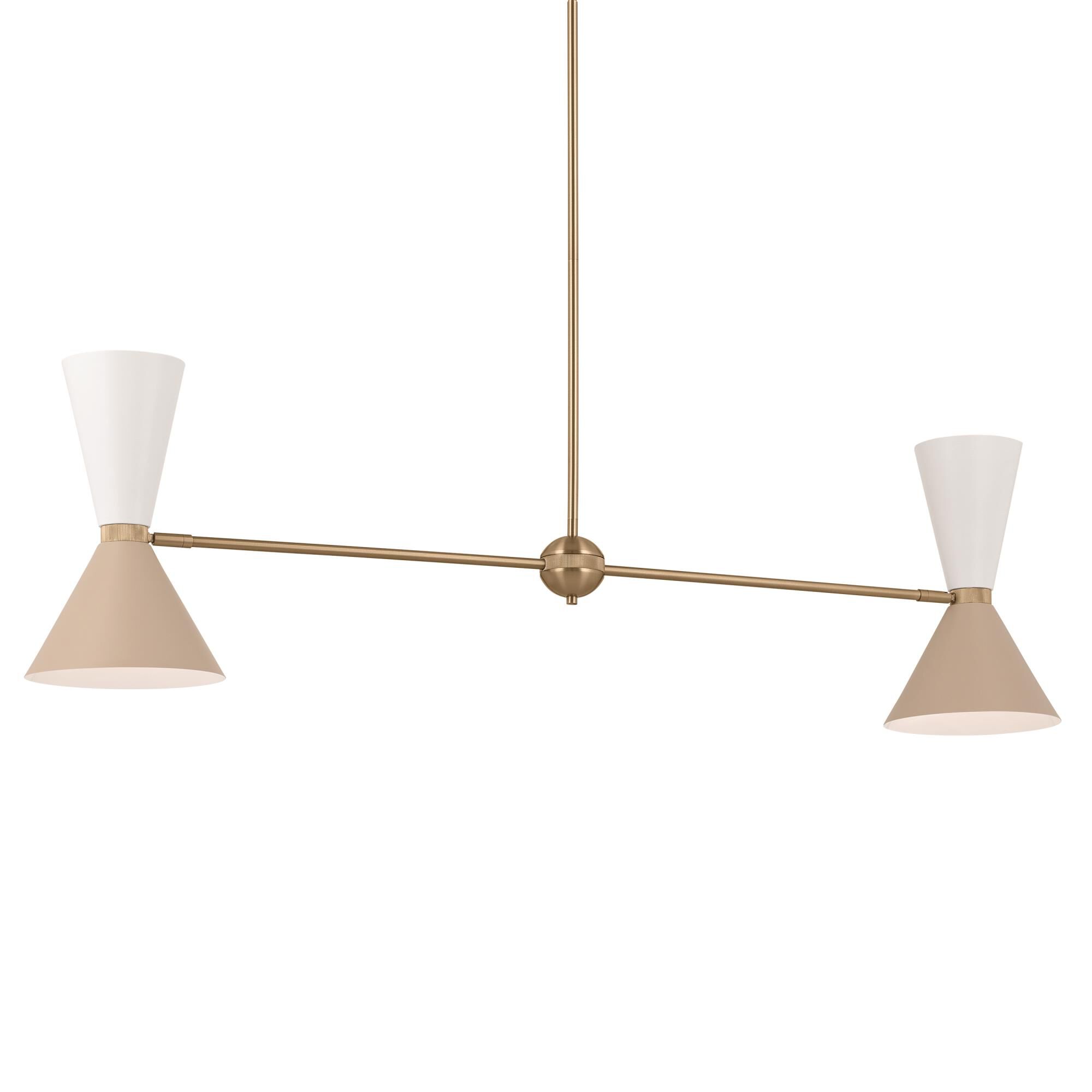 Shown in Champagne Bronze with Greige finish and Metal and Cone shade
