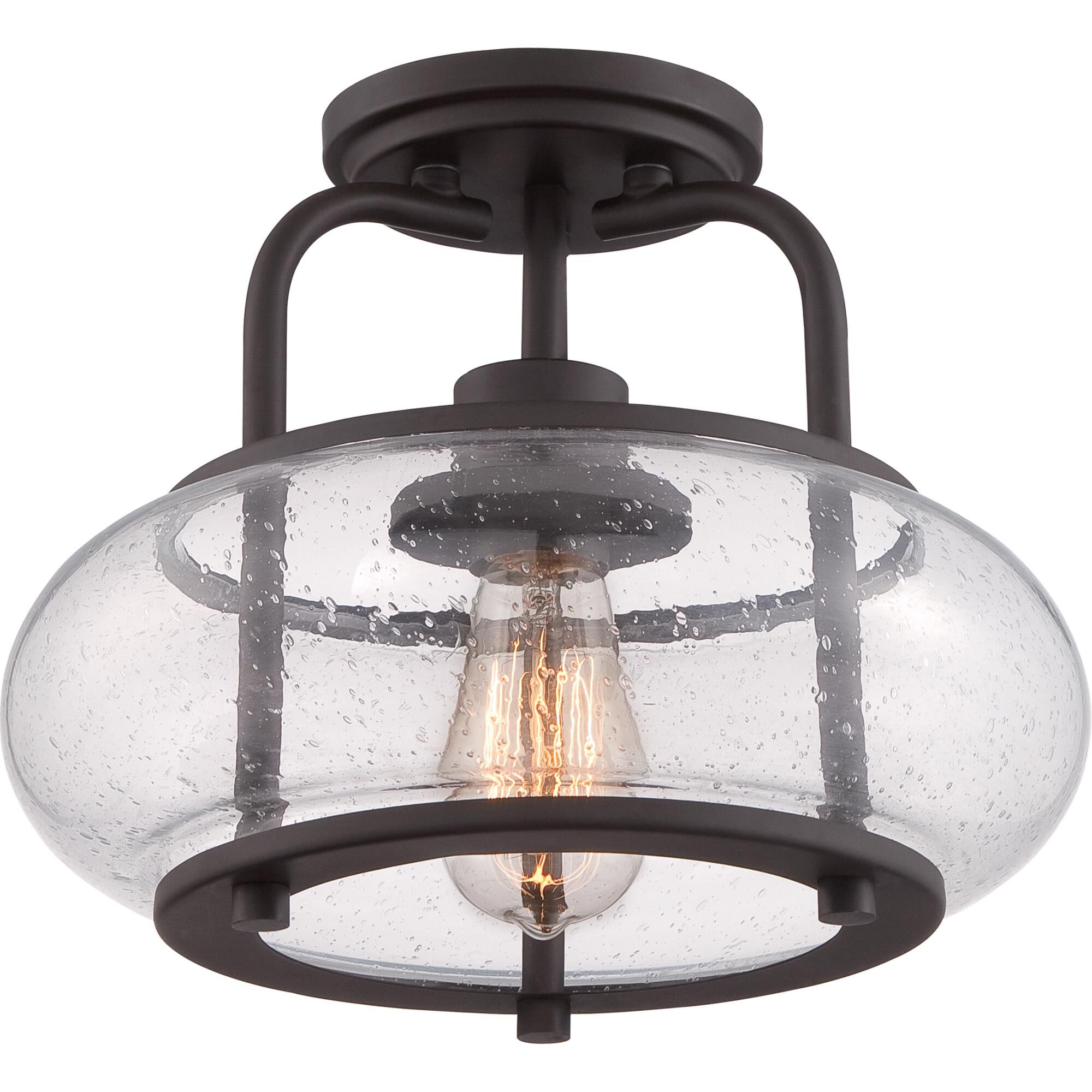 Shown in Old Bronze finish and Clear Seedy glass