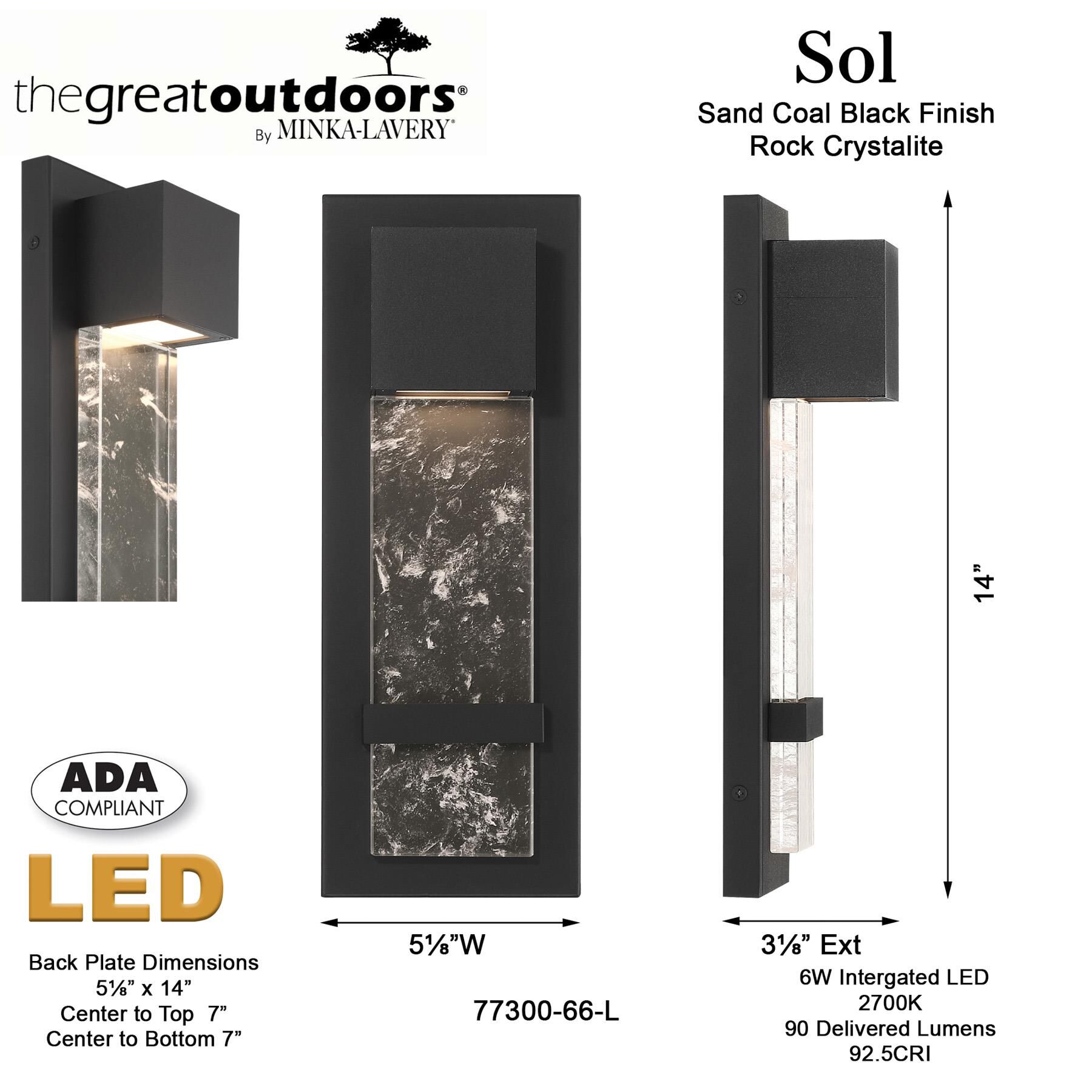 Sol 14 Inch Outdoor Wall Light by Minka Lavery