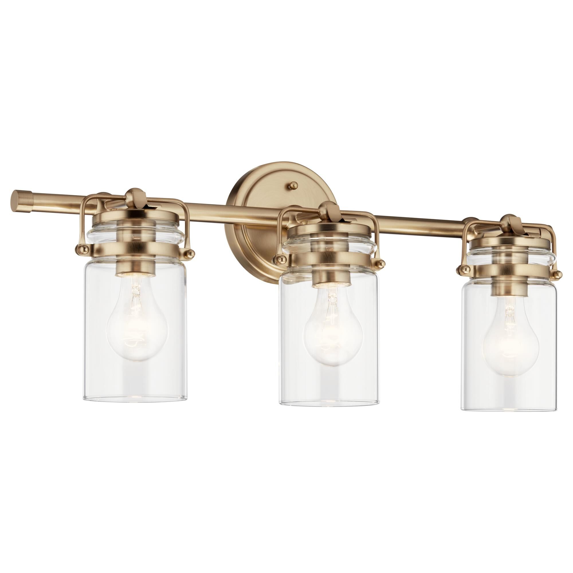 Shown in Champagne Bronze finish and Clear glass