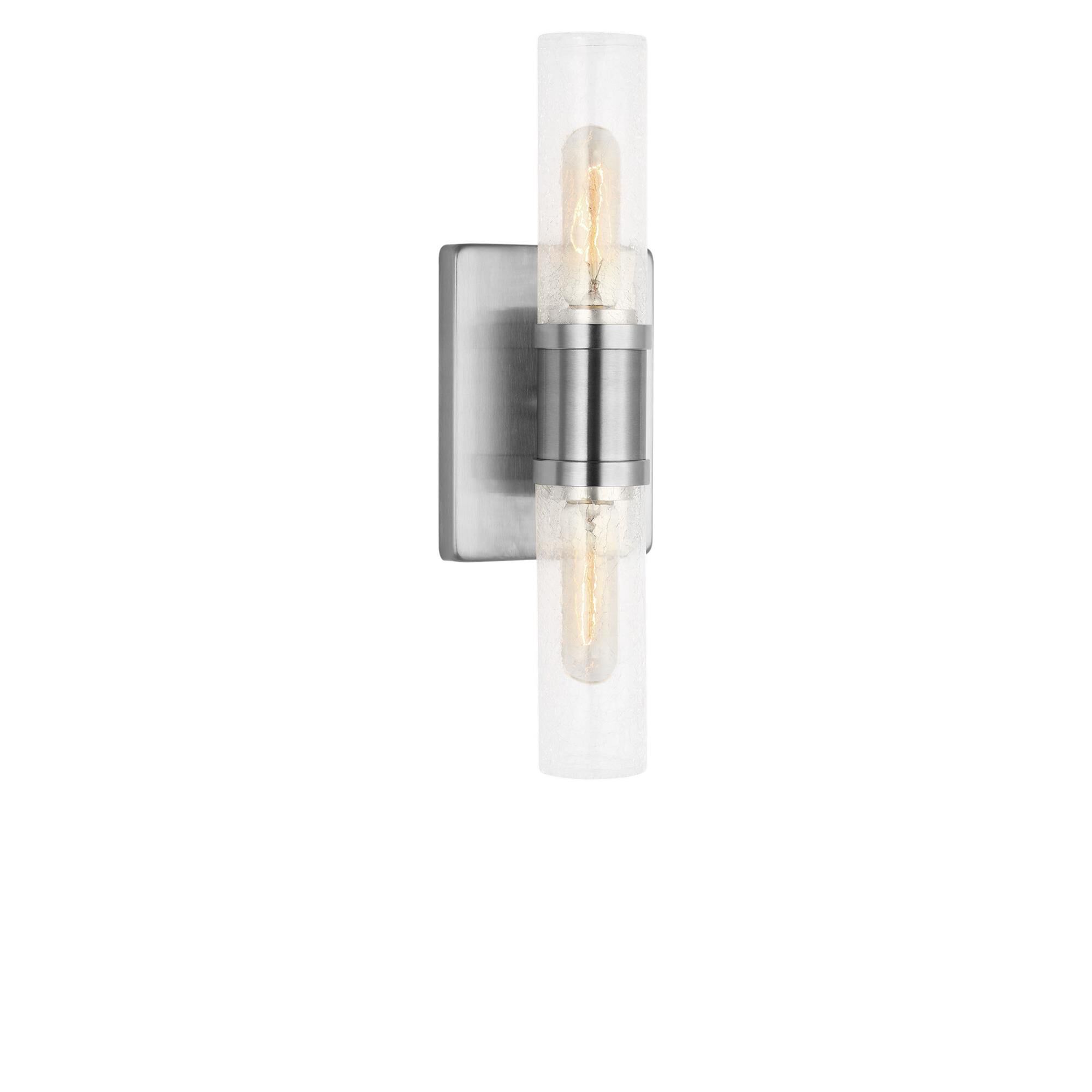 Shown in Brushed Nickel finish and Crackle  glass