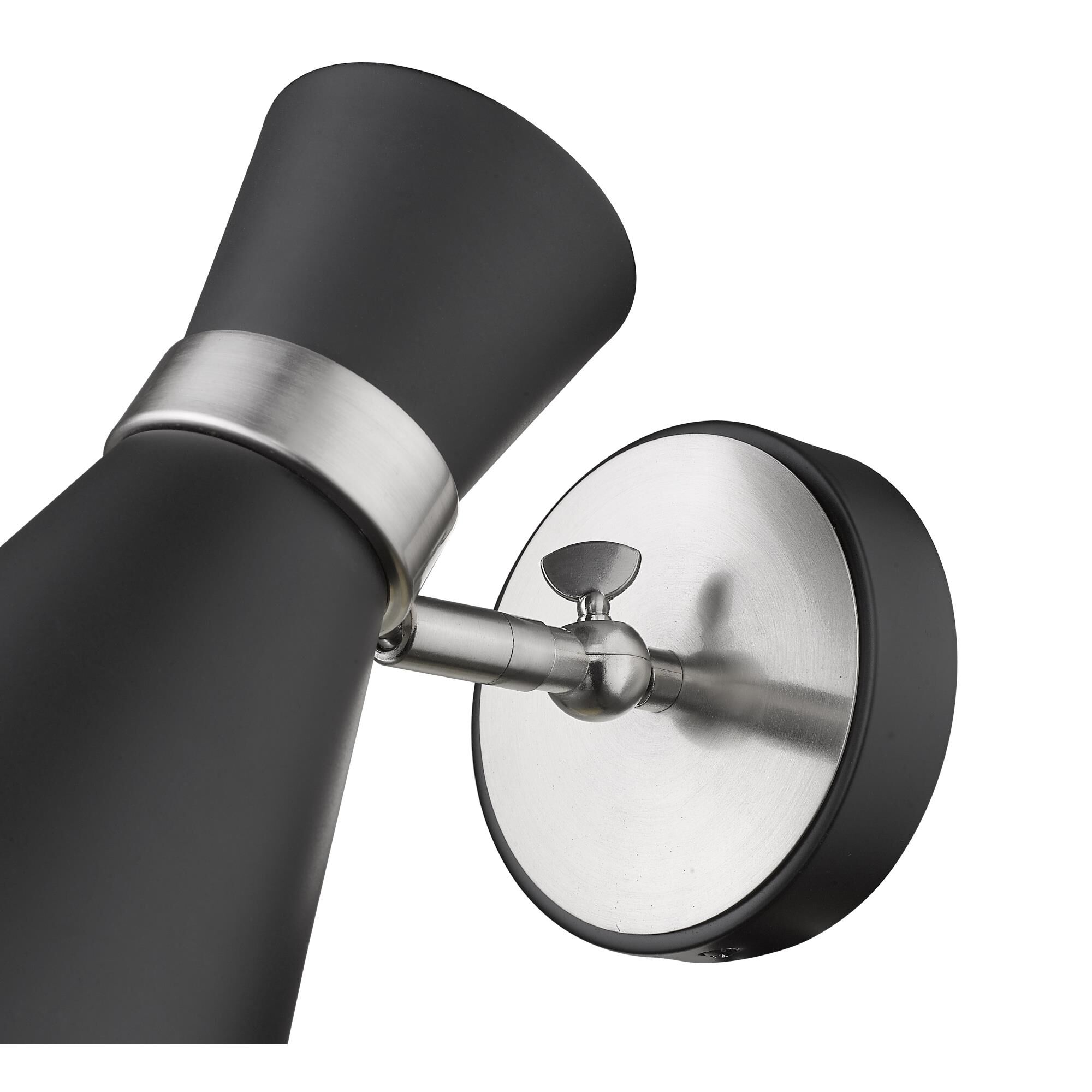 Shown in Matte Black + Brushed Nickel finish and Metal glass and Metal shade