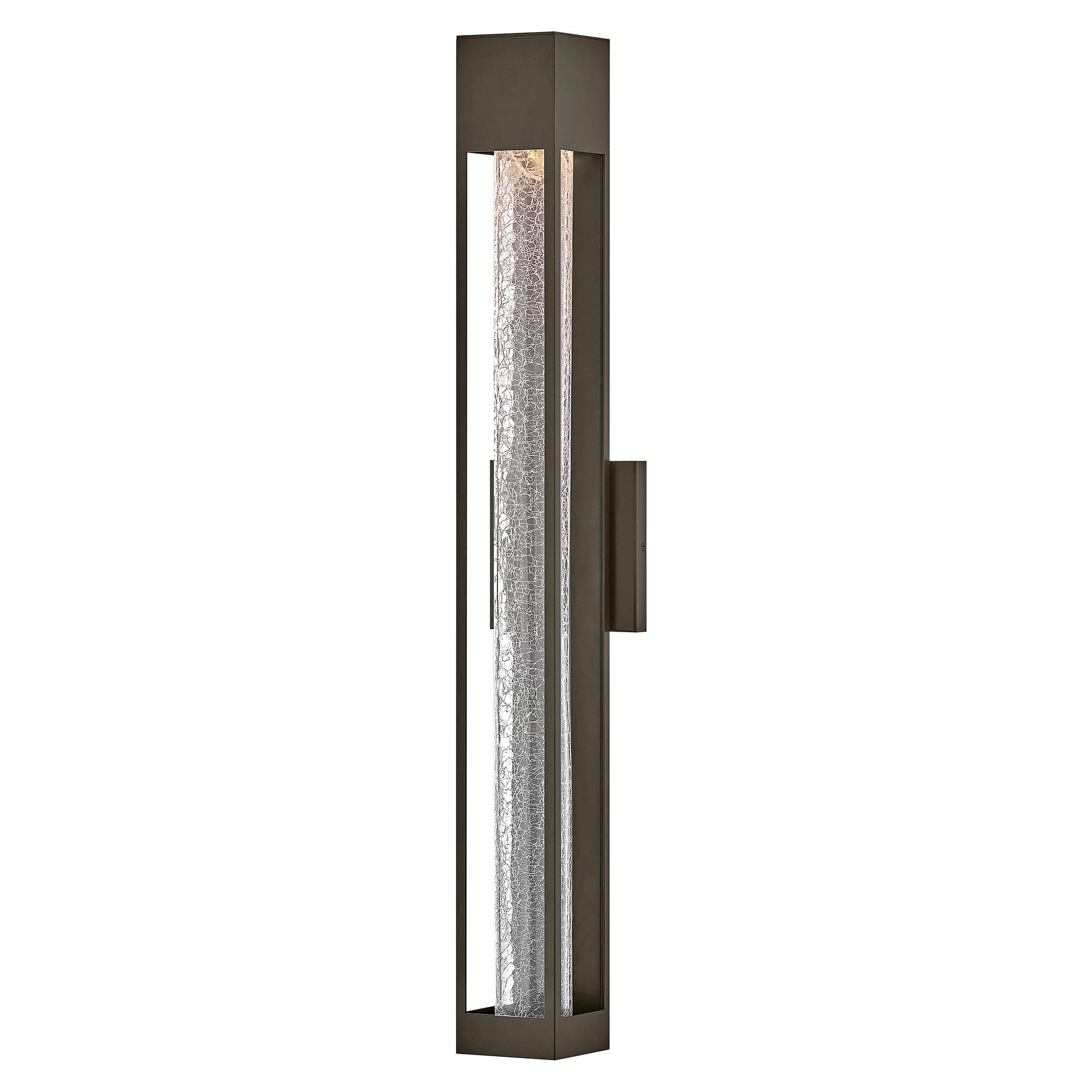 Shown in Bronze finish and Crackle glass