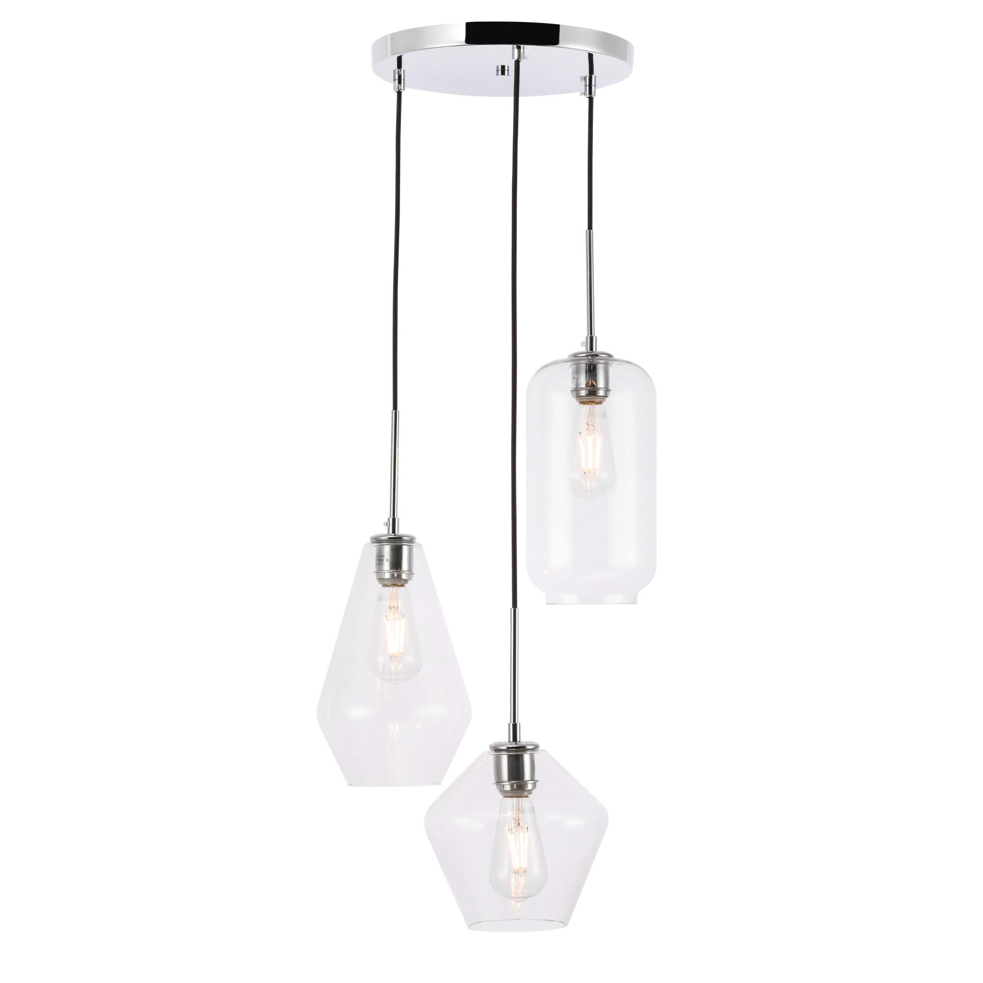 Gene 17 Inch Multi Light Pendant by Elegant Lighting