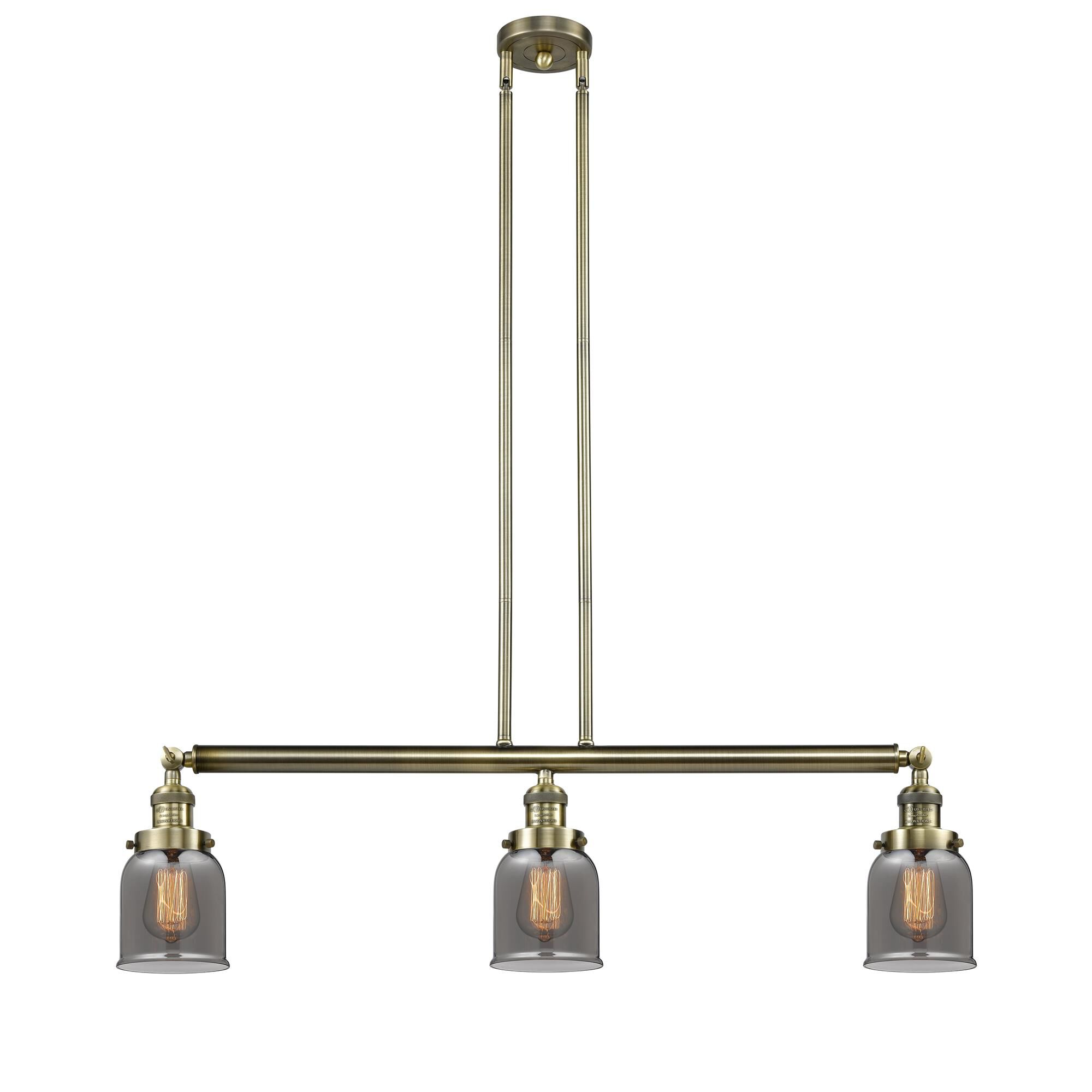 Bruno Marashlian Small Bell 36 Inch 3 Light Linear Suspension Light by Innovations Lighting