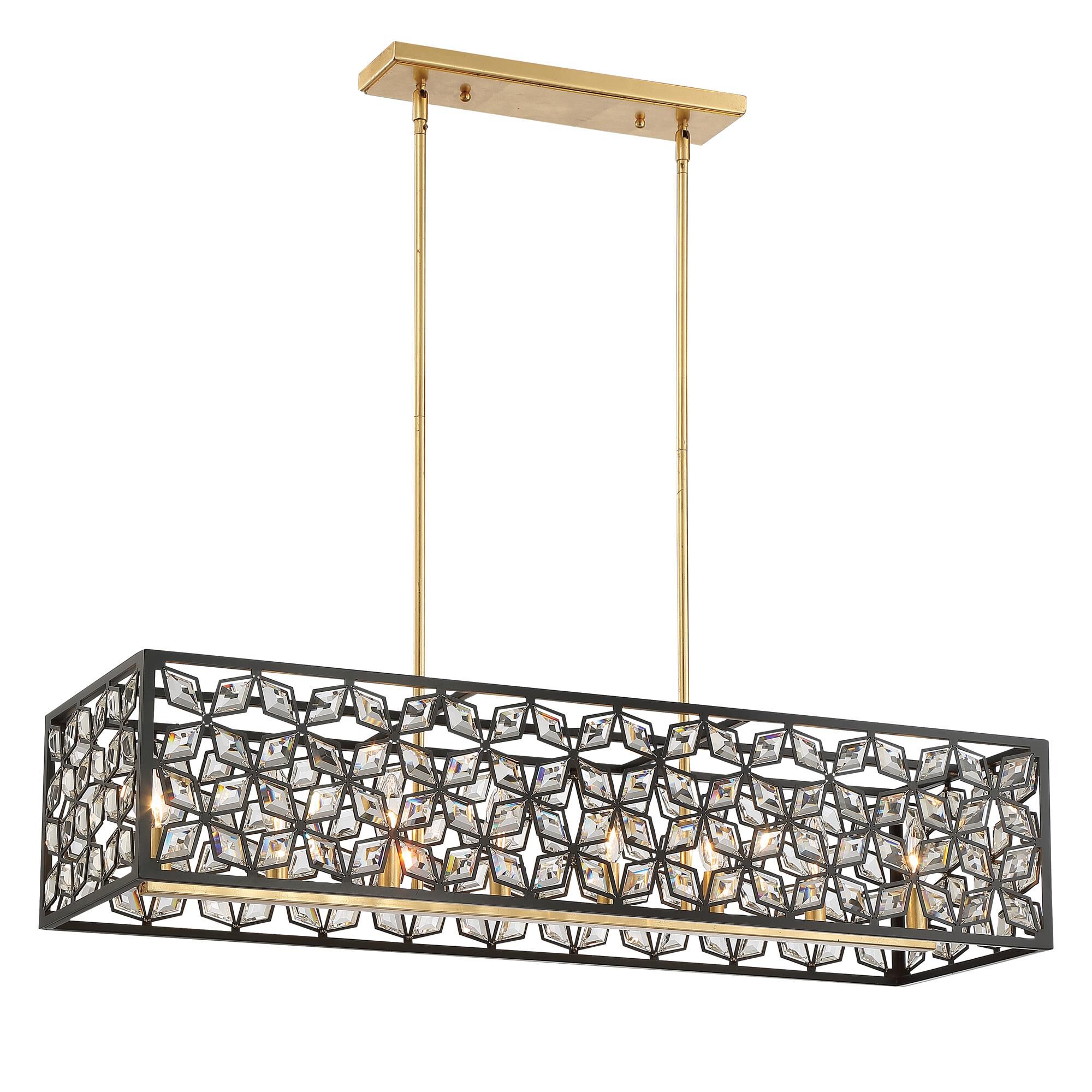 Shown in Sand Coal with Gold Leaf finish and Clear Crystal glass