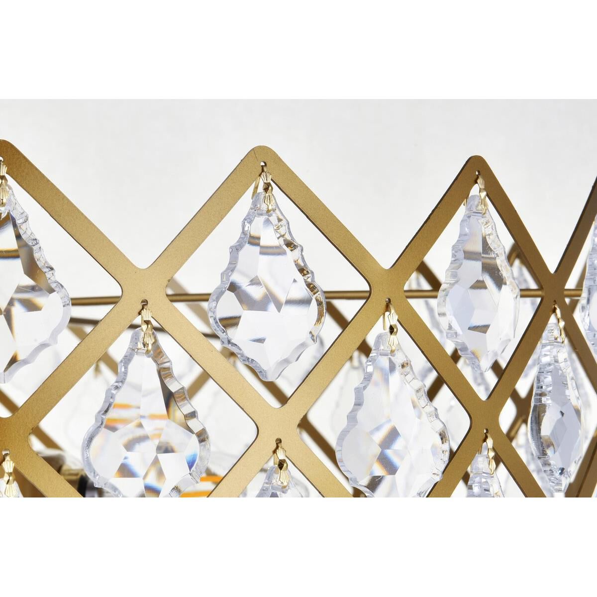 Shown in Brass finish and Royal Cut Clear crystal