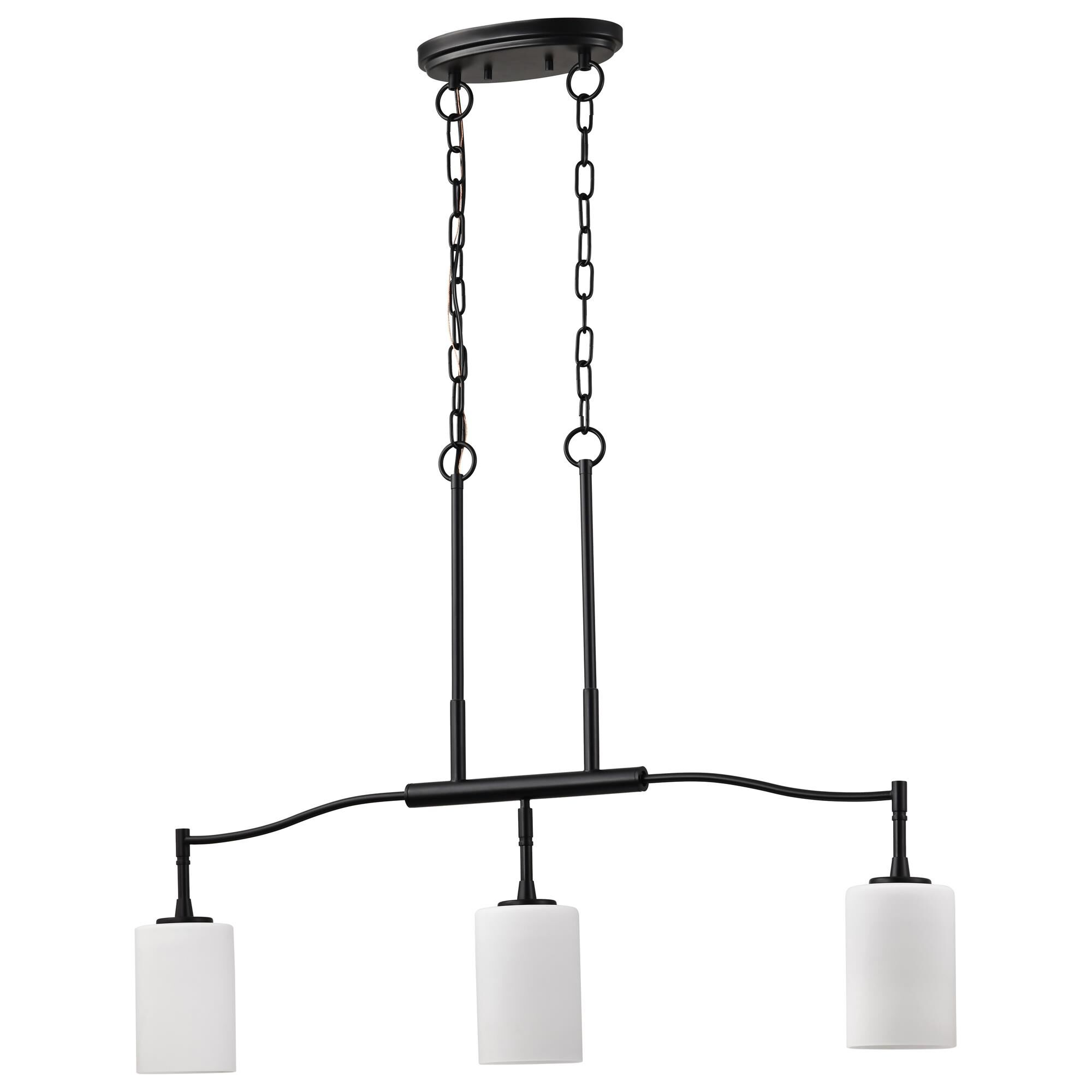 Shown in Matte Black finish and White Opal glass