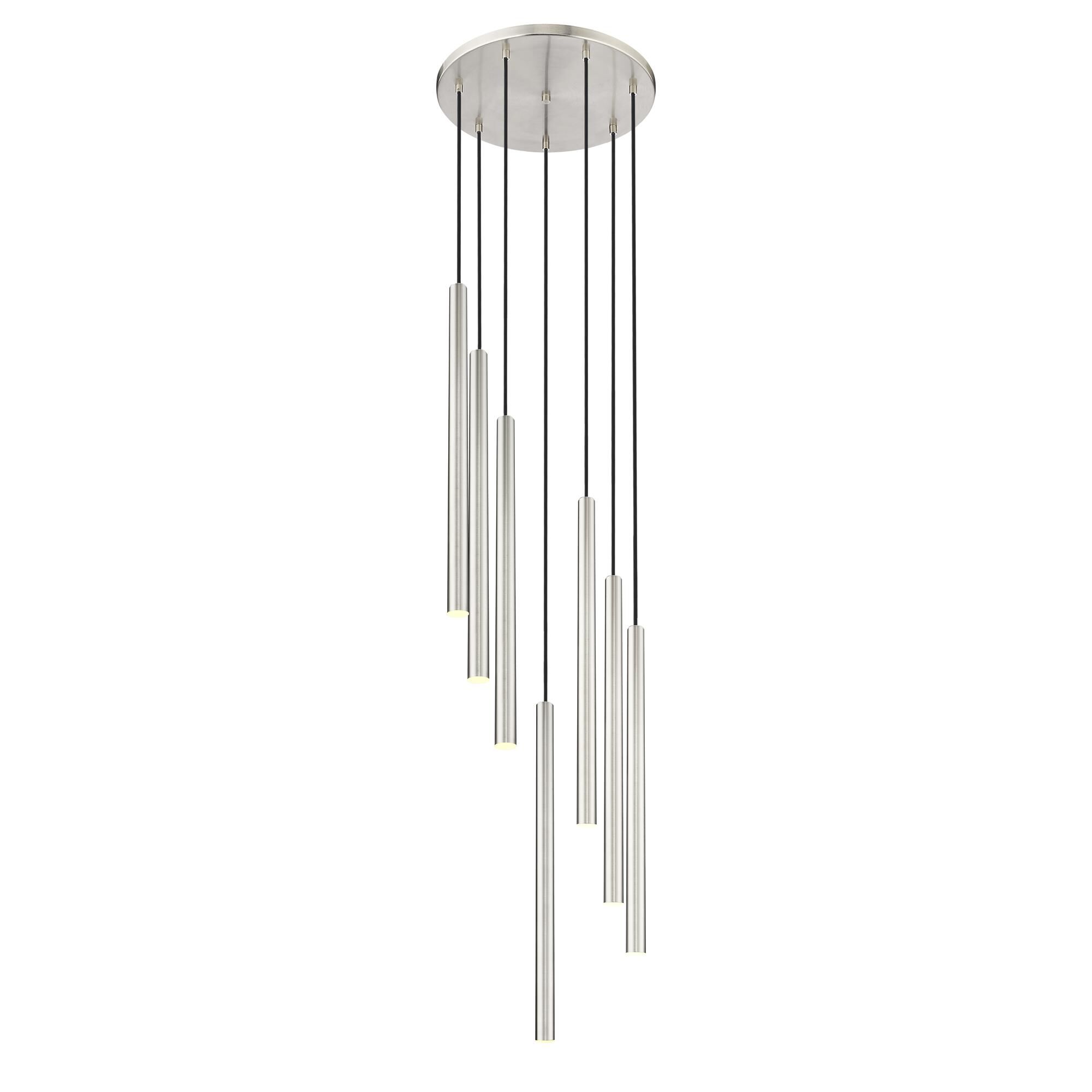 Shown in Brushed Nickel finish and Brushed Nickel glass and Brushed Nickel shade