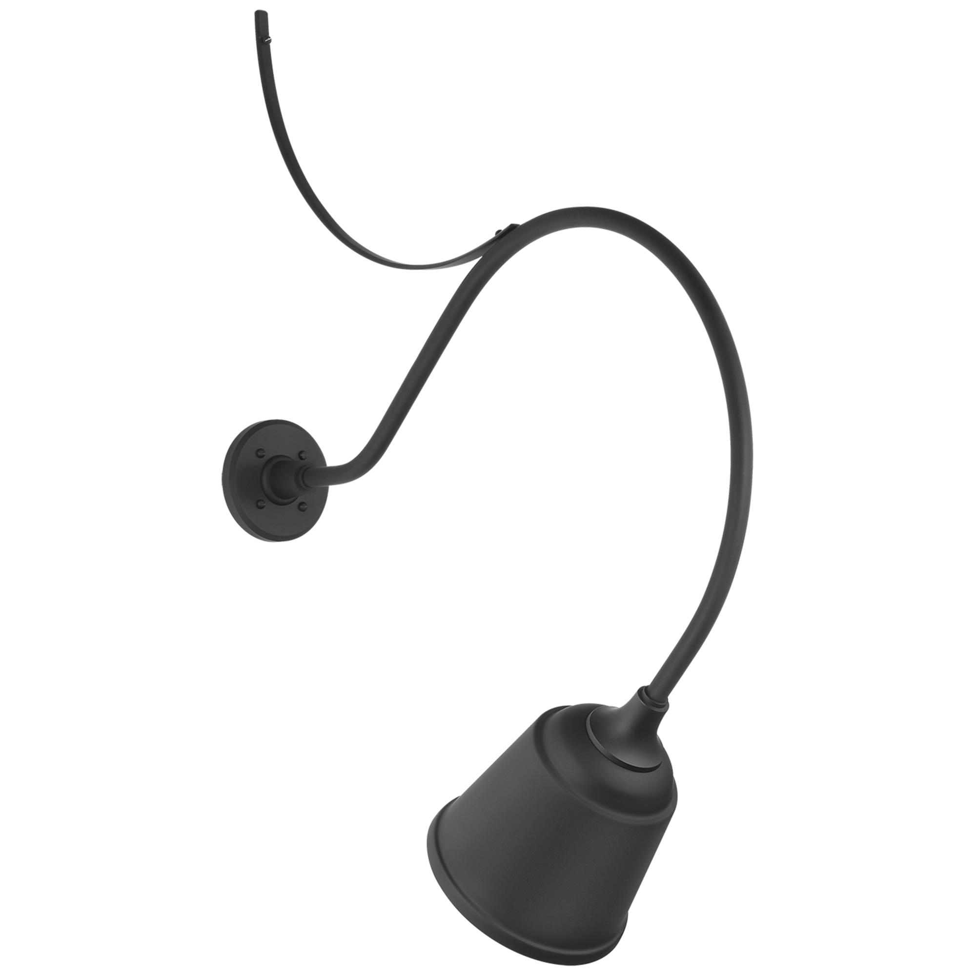 Shown in Matte Black finish and Black shade