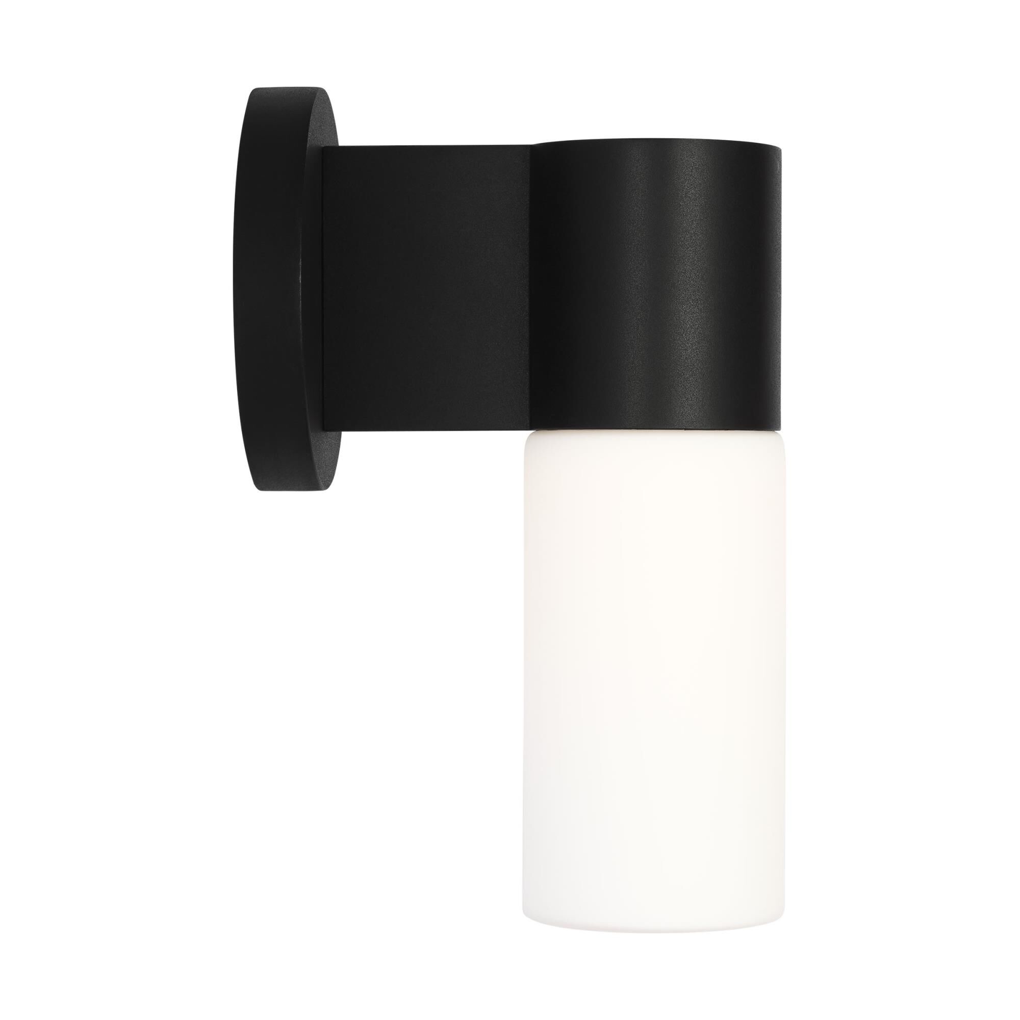 Shown in Textured Black finish and White Opal Etched glass