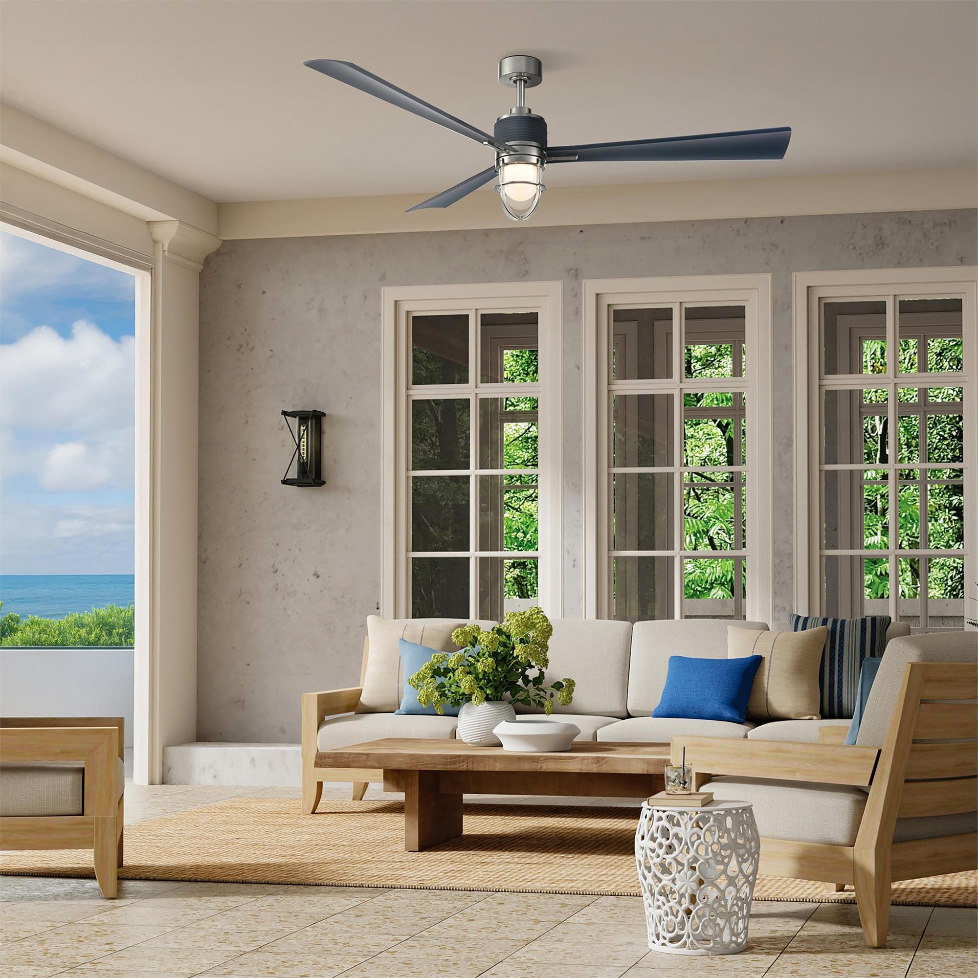 Nauticus 65 Inch Ceiling Fan with Light Kit,