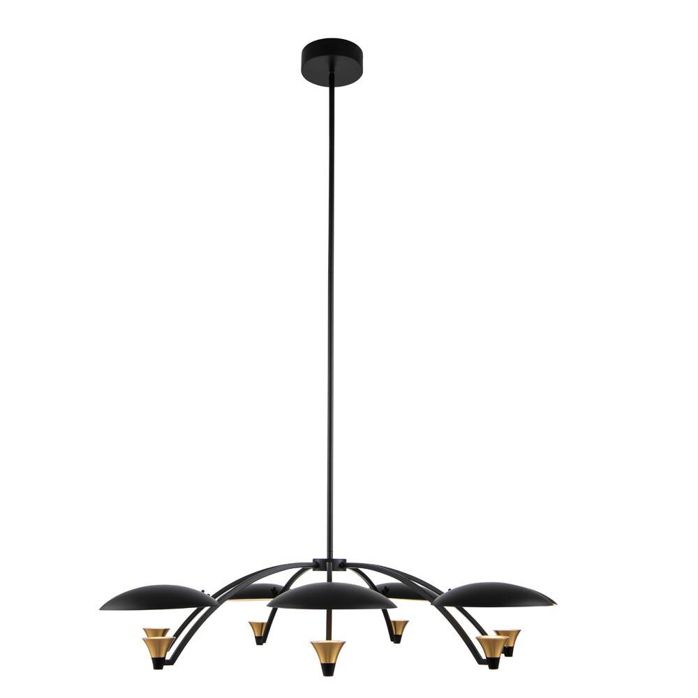 Shown in Matte Black W White And Brass Accent finish