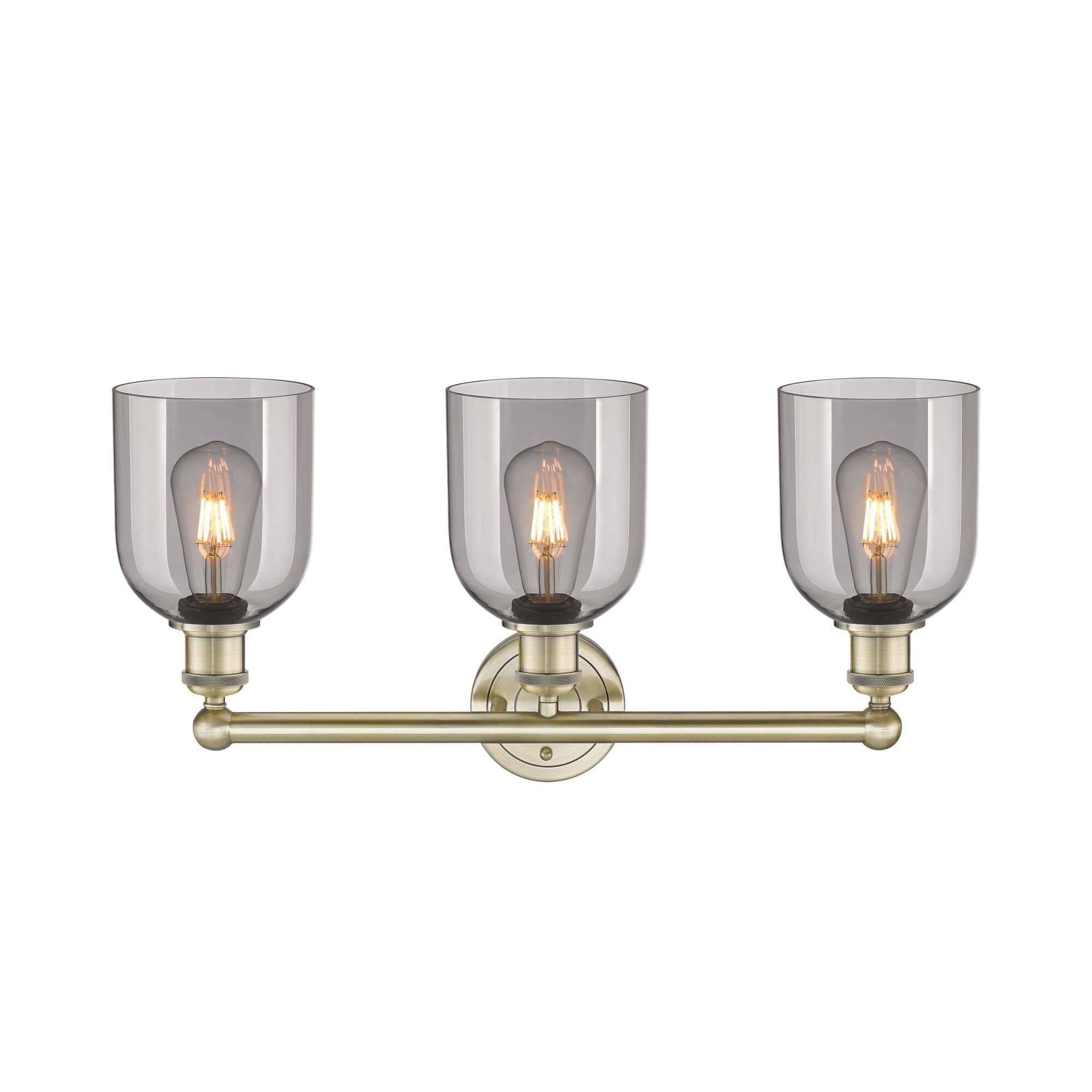 Shown in Antique Brass finish and Light Smoke glass