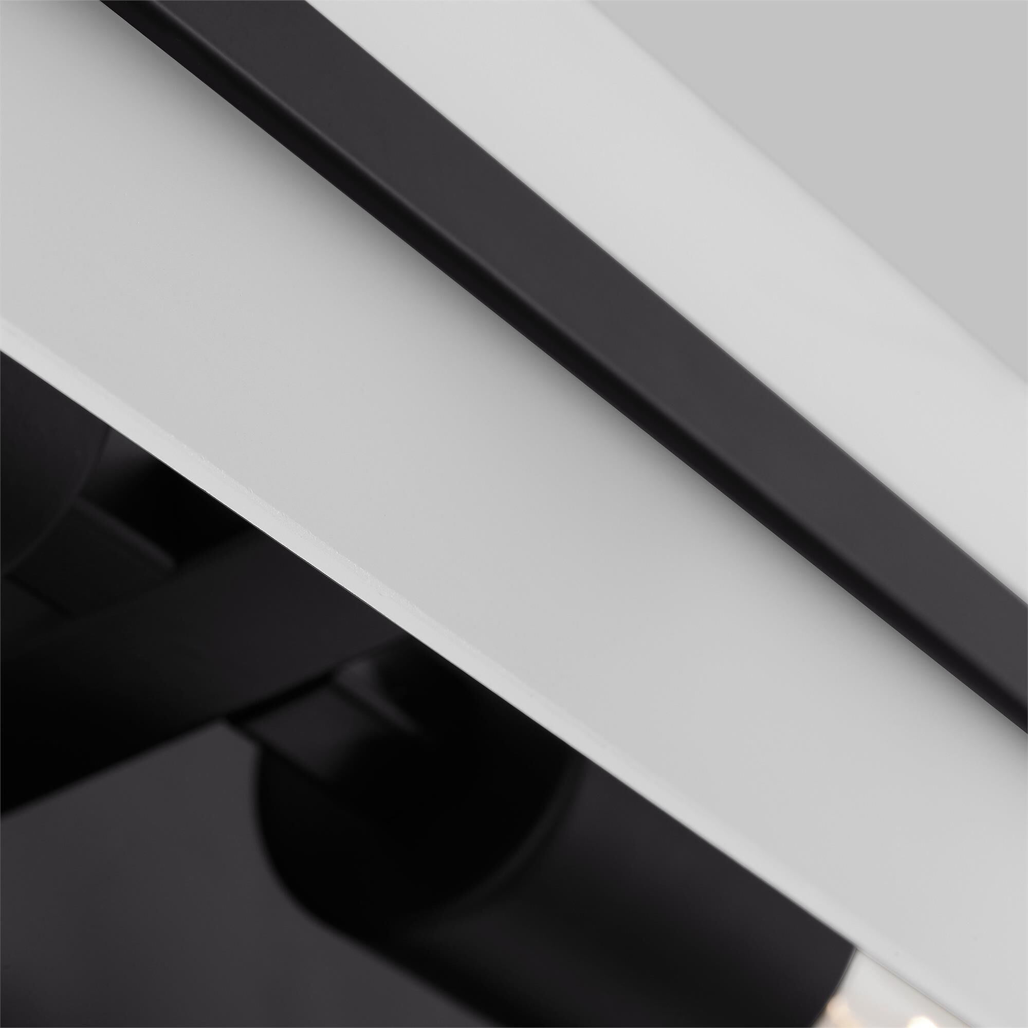 Shown in Midnight Black finish and Satin Etched glass and Satin Etched Glass shade