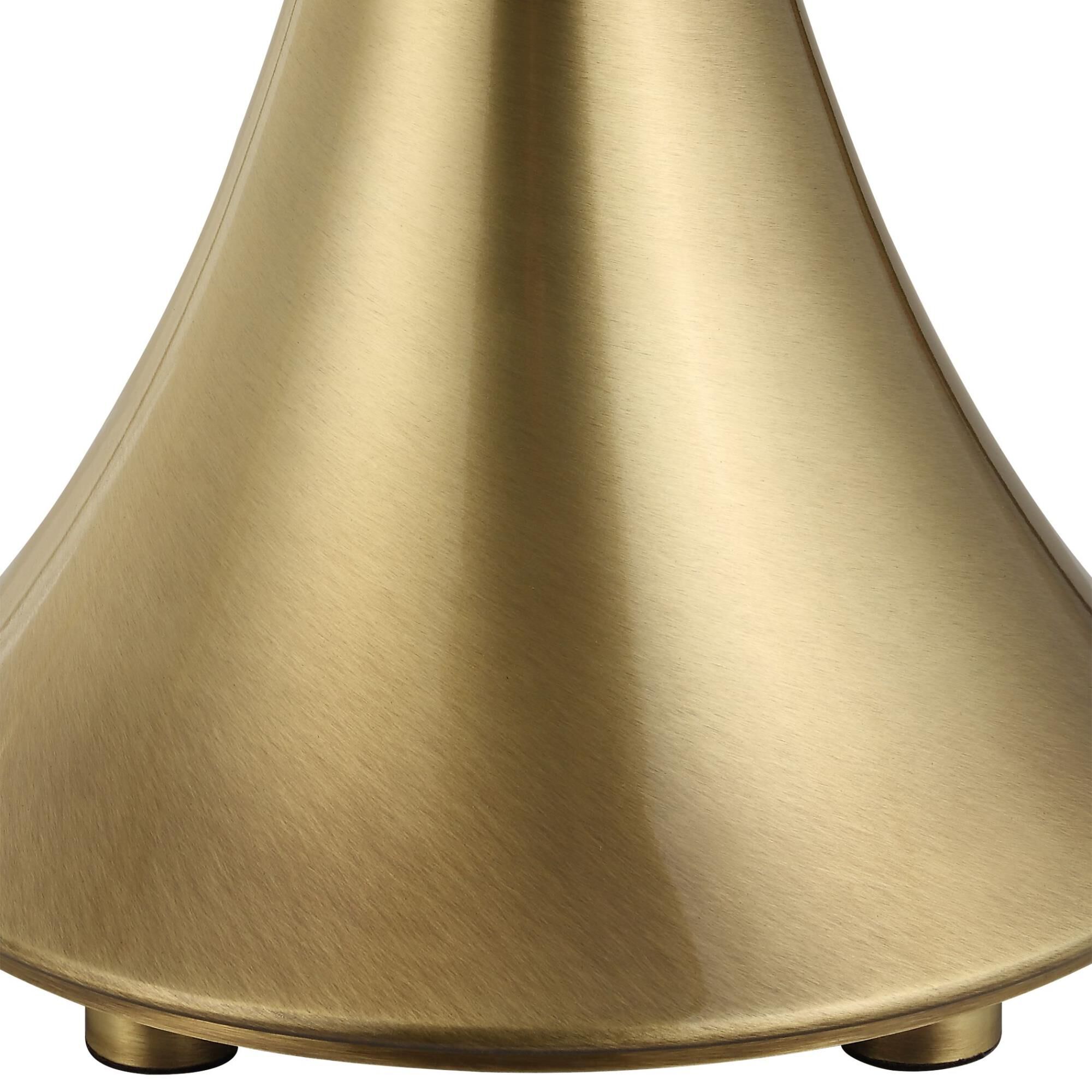 Shown in Brass and Gold finish and Round Hardback shade