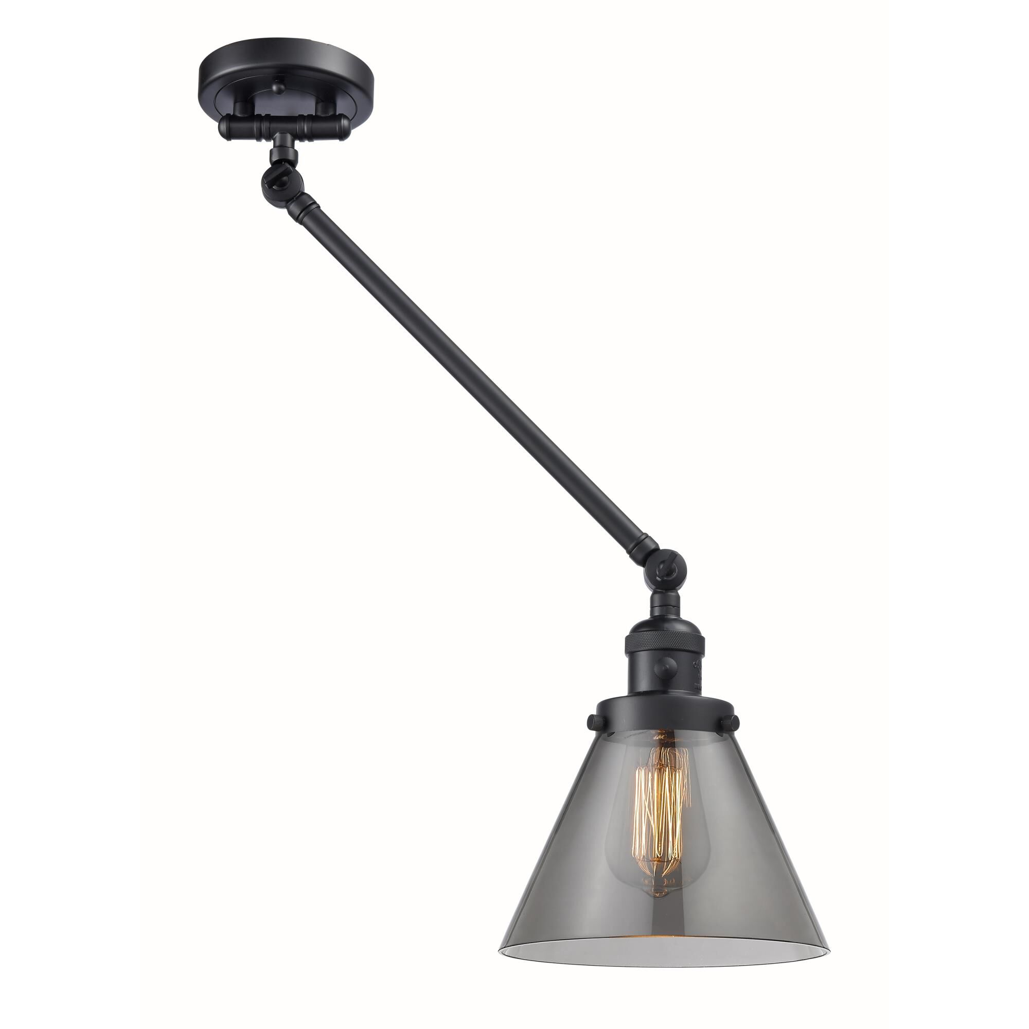 Shown in Matte Black finish and Smoked glass