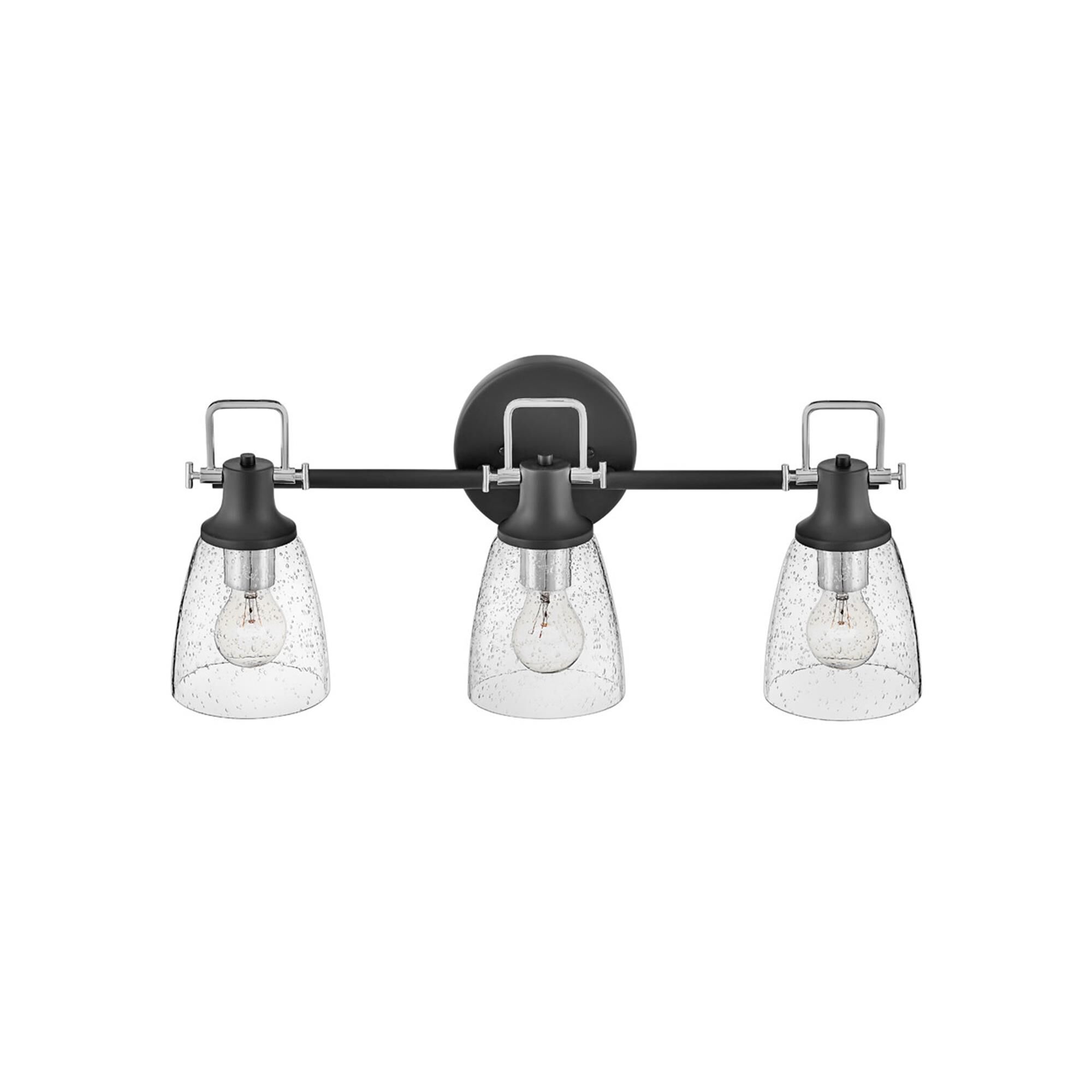 Shown in Black with Chrome finish and Clear Seedy glass