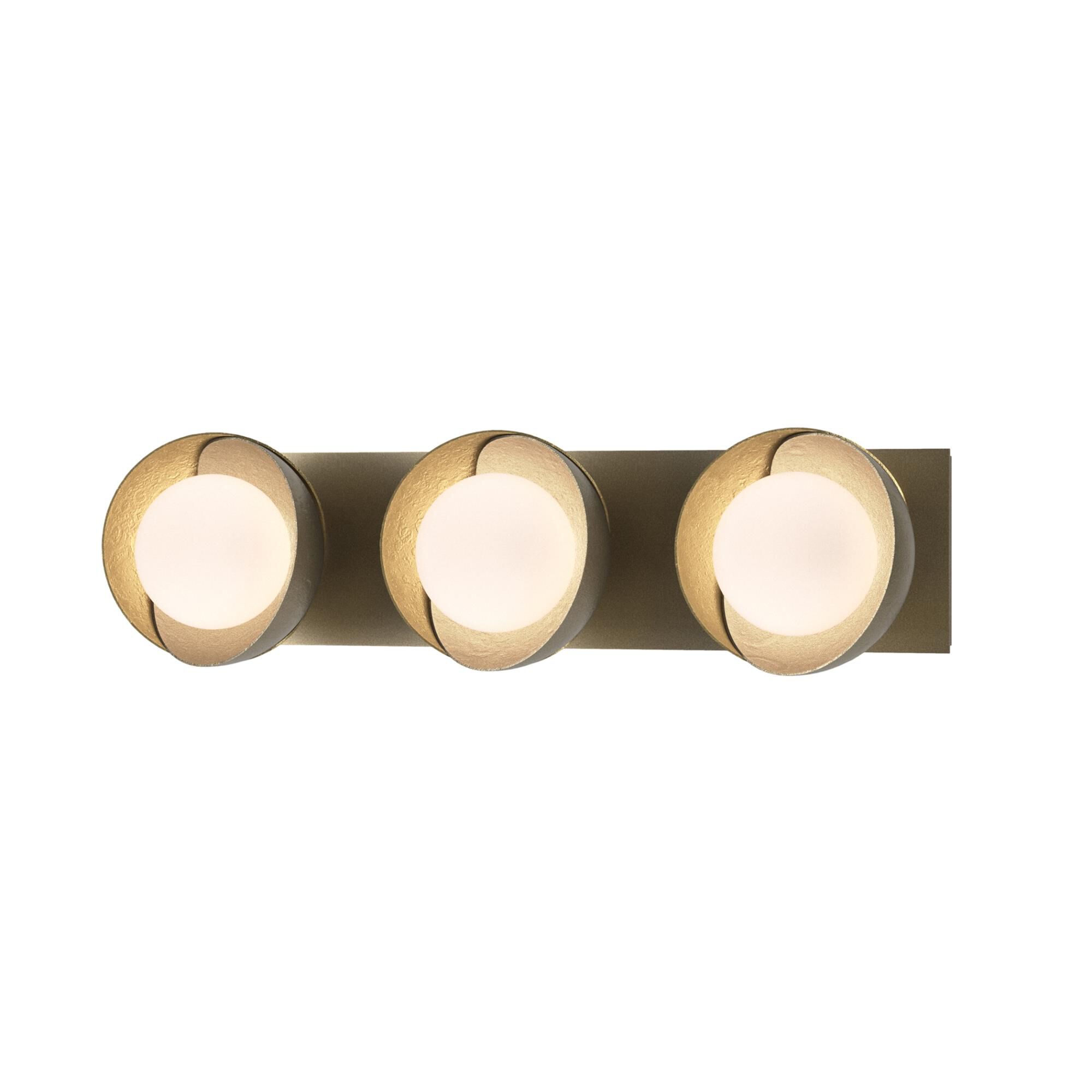 Shown in Soft Gold finish and Opal glass and Modern Brass (86) accent